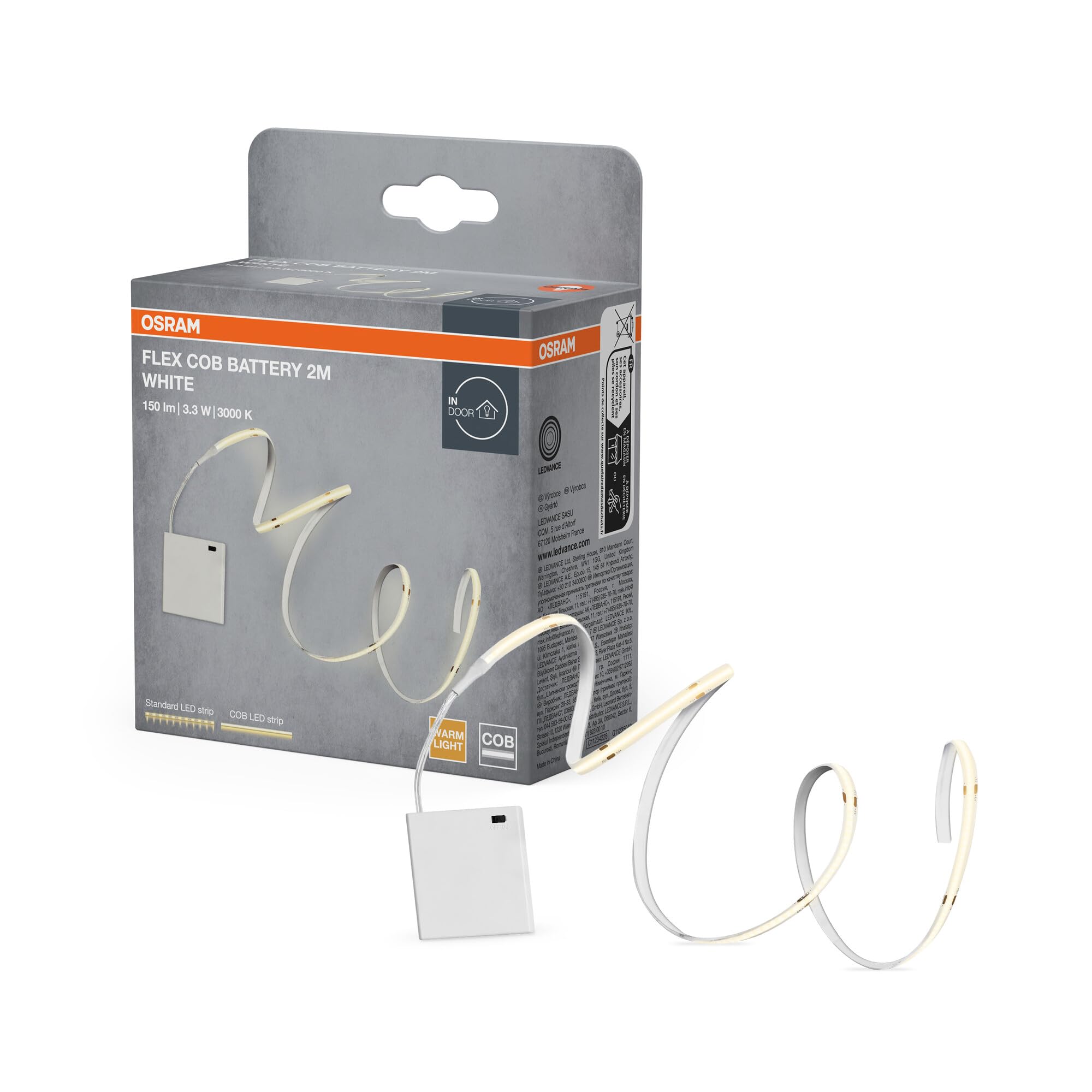 Osram Flex COB Strip LED Streifen 2m Batterie warmweiss