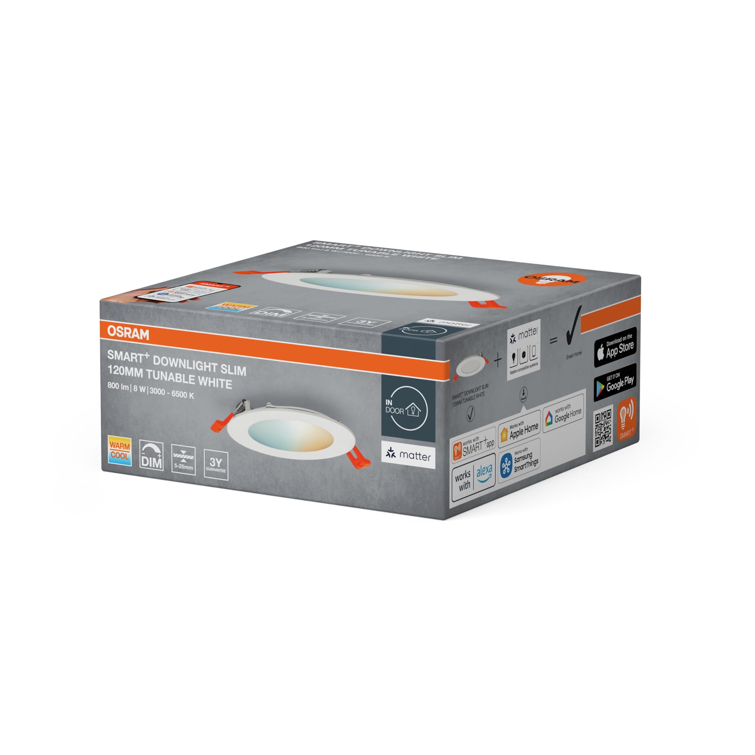 OSRAM SMART+ Matter Downlight 120mm weiß dimmbar 8W