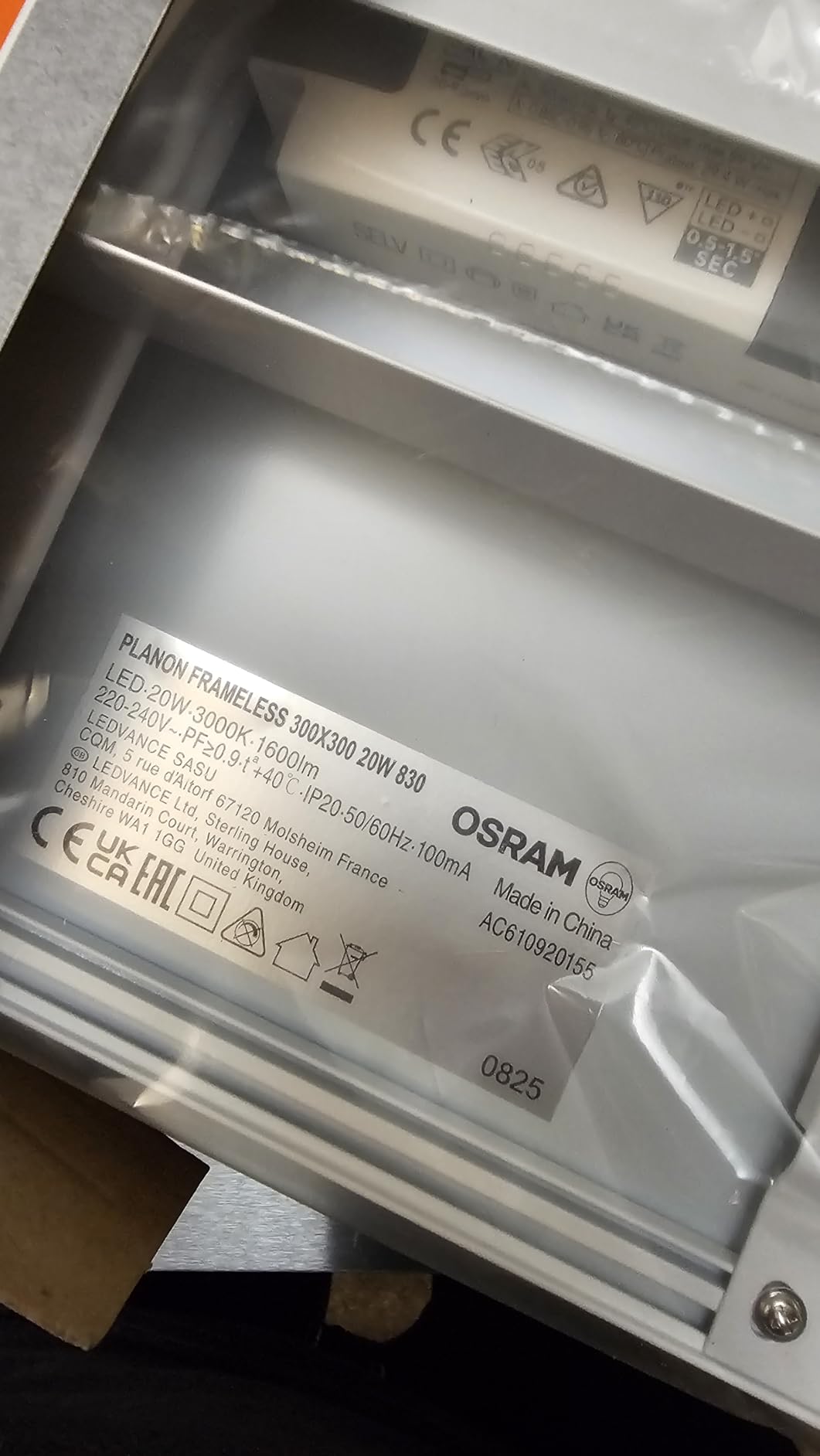 ams OSRAM SMART+ Planon Frameless LED-Panel 30x30 warmweiß