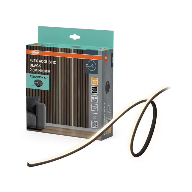 ams OSRAM Flex Acoustic Extension LED-Streifen Schwarz 3000K