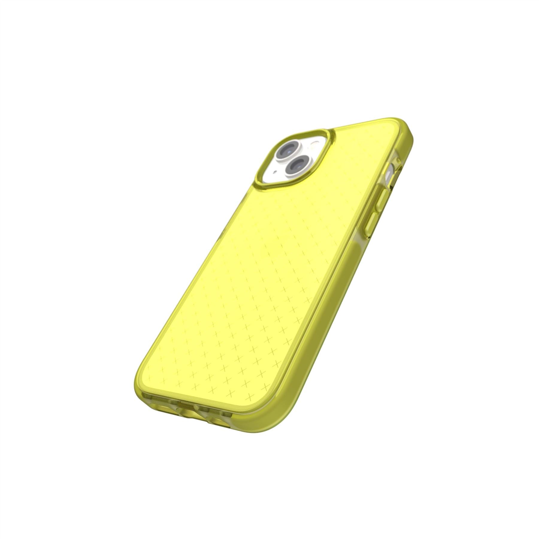 Tech21 EvoCheck iPhone 15/14/13 Hülle Acid Yellow Check