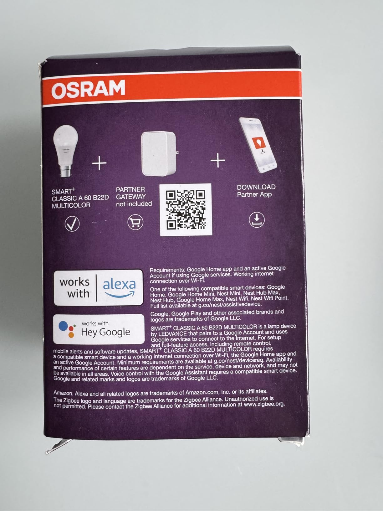 ams OSRAM SMART+ A60 LED-Lampe B22D RGBW 1er-Pack