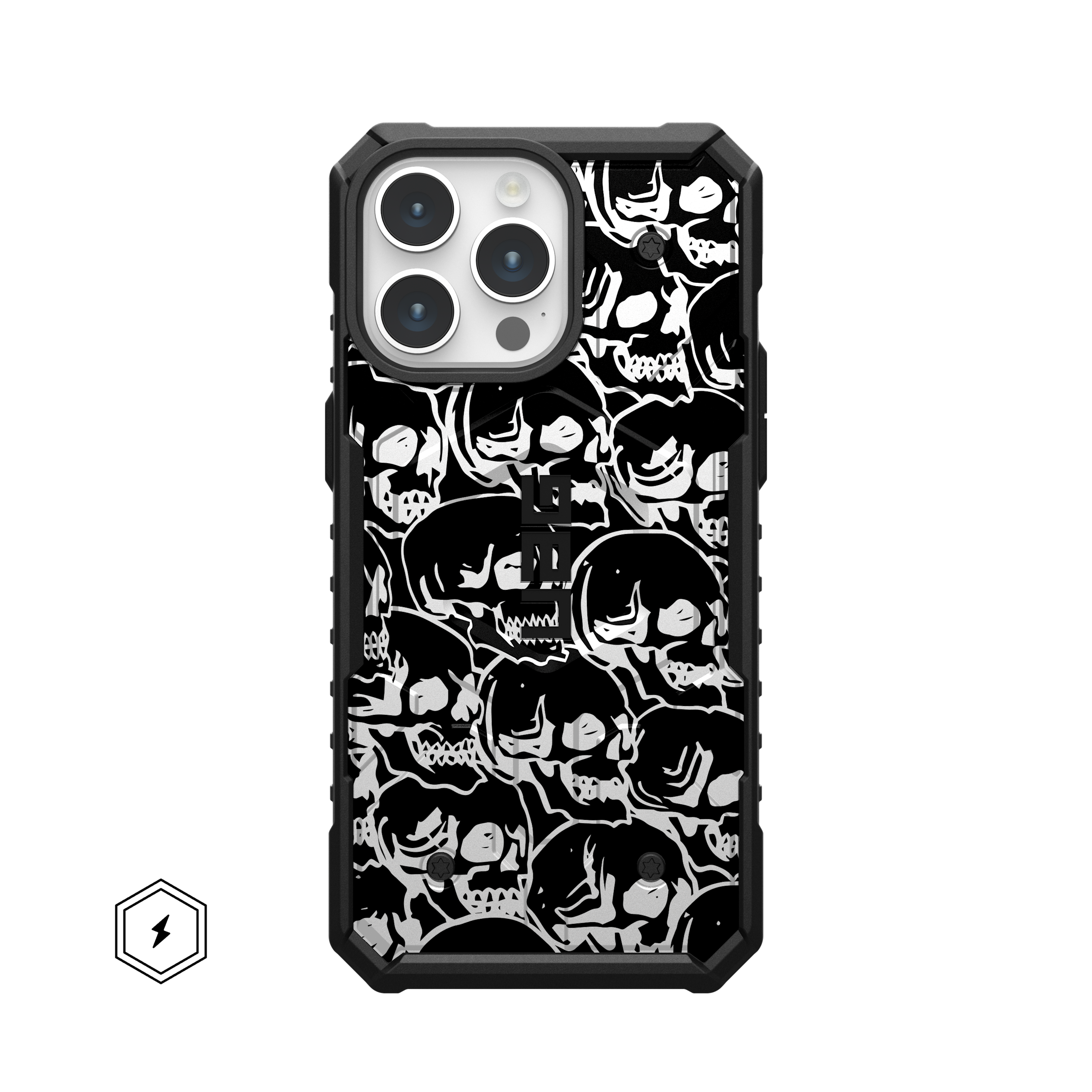 UAG Pathfinder iPhone 17 Pro Max Hülle MagSafe Black Skulls