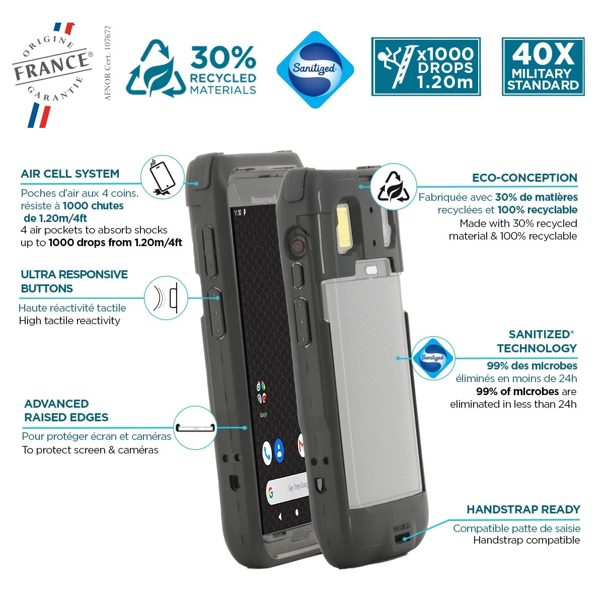Mobilis PROTECH Honeywell CT47 Schutzhülle Docking stoßfest