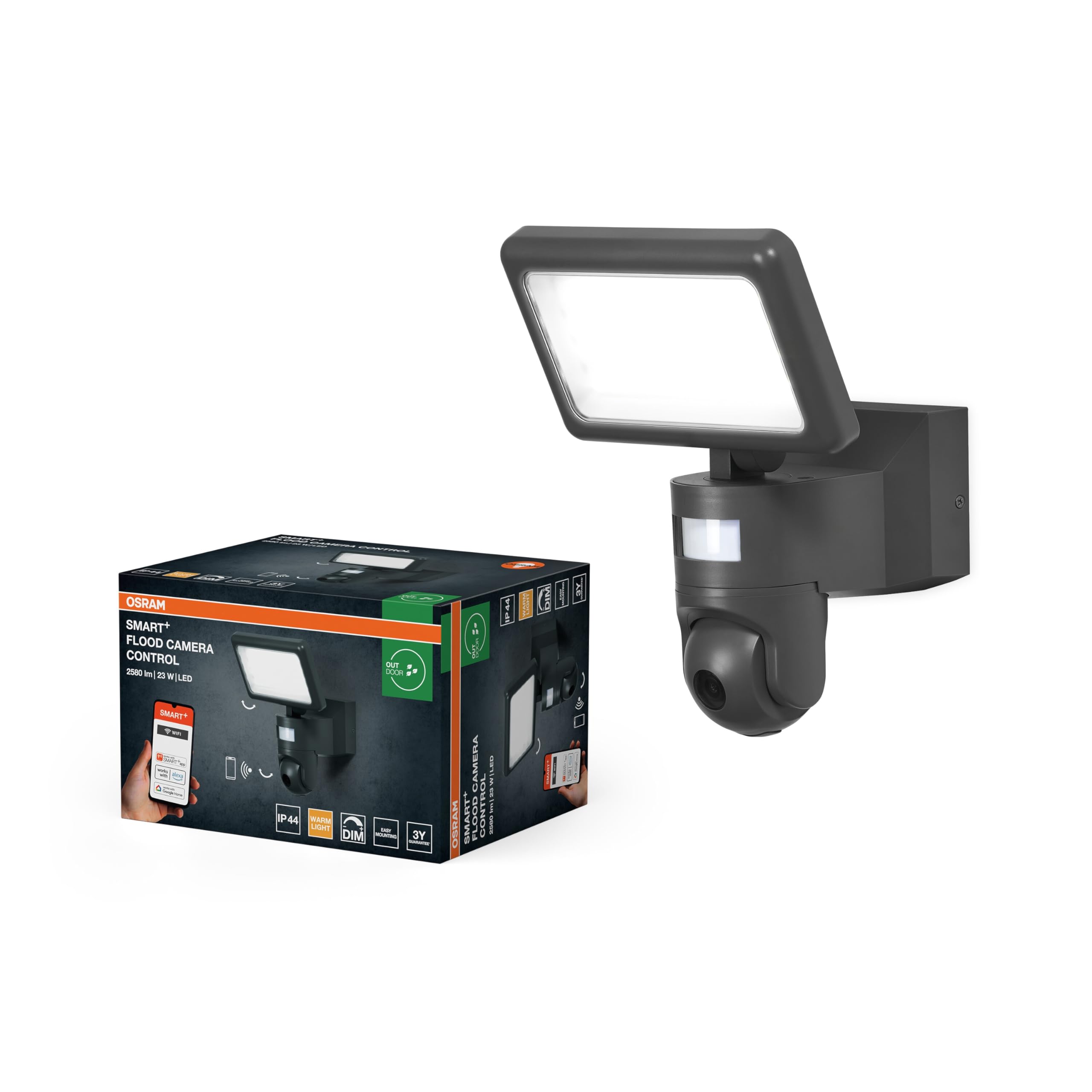 OSRAM SMART+ Flood LED-Strahler mit Kamera warmweiß