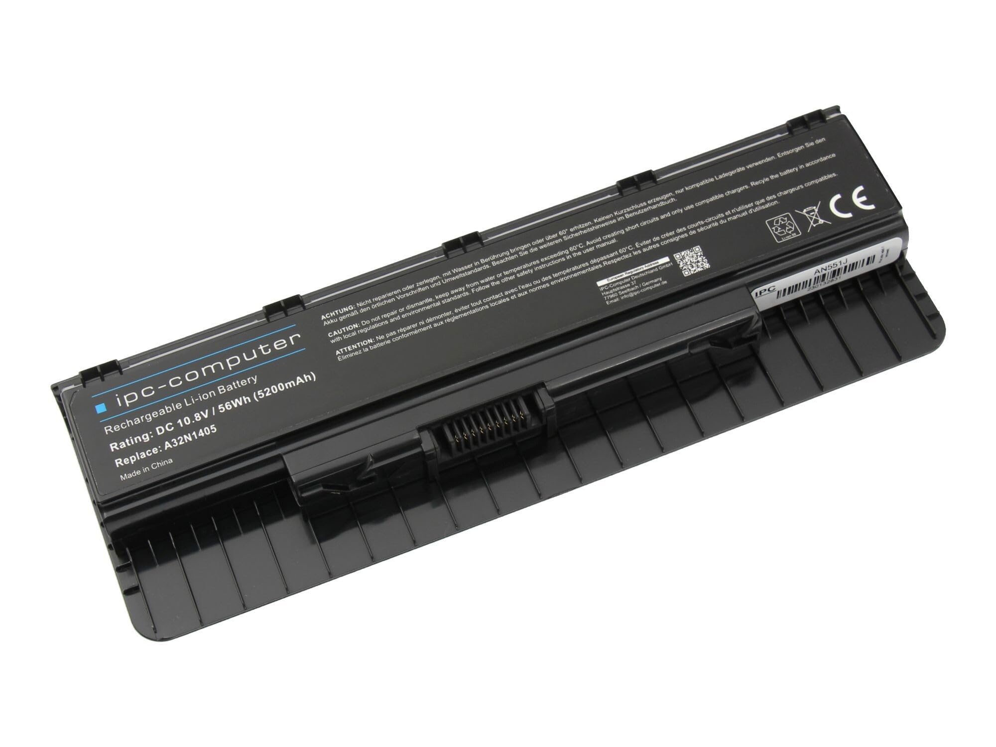 IPC-Computer Akkus A32NI405 Laptop Akku 56Wh schwarz