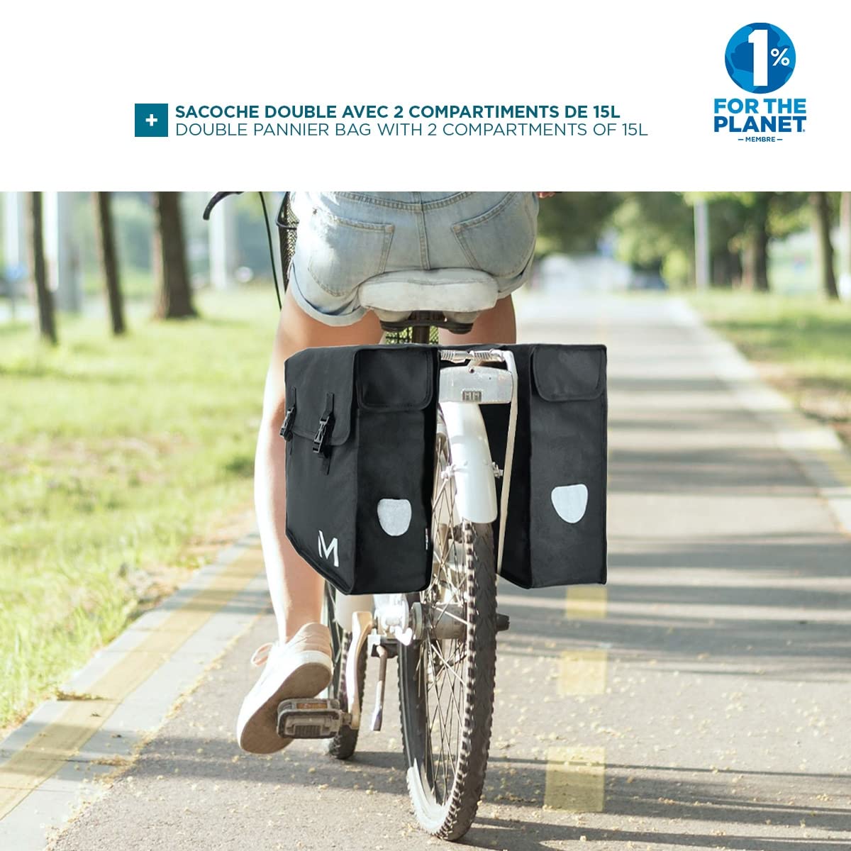 Mobilis Bike Gepäckträgertasche doppelt 2x15L wasserabweisend schwarz
