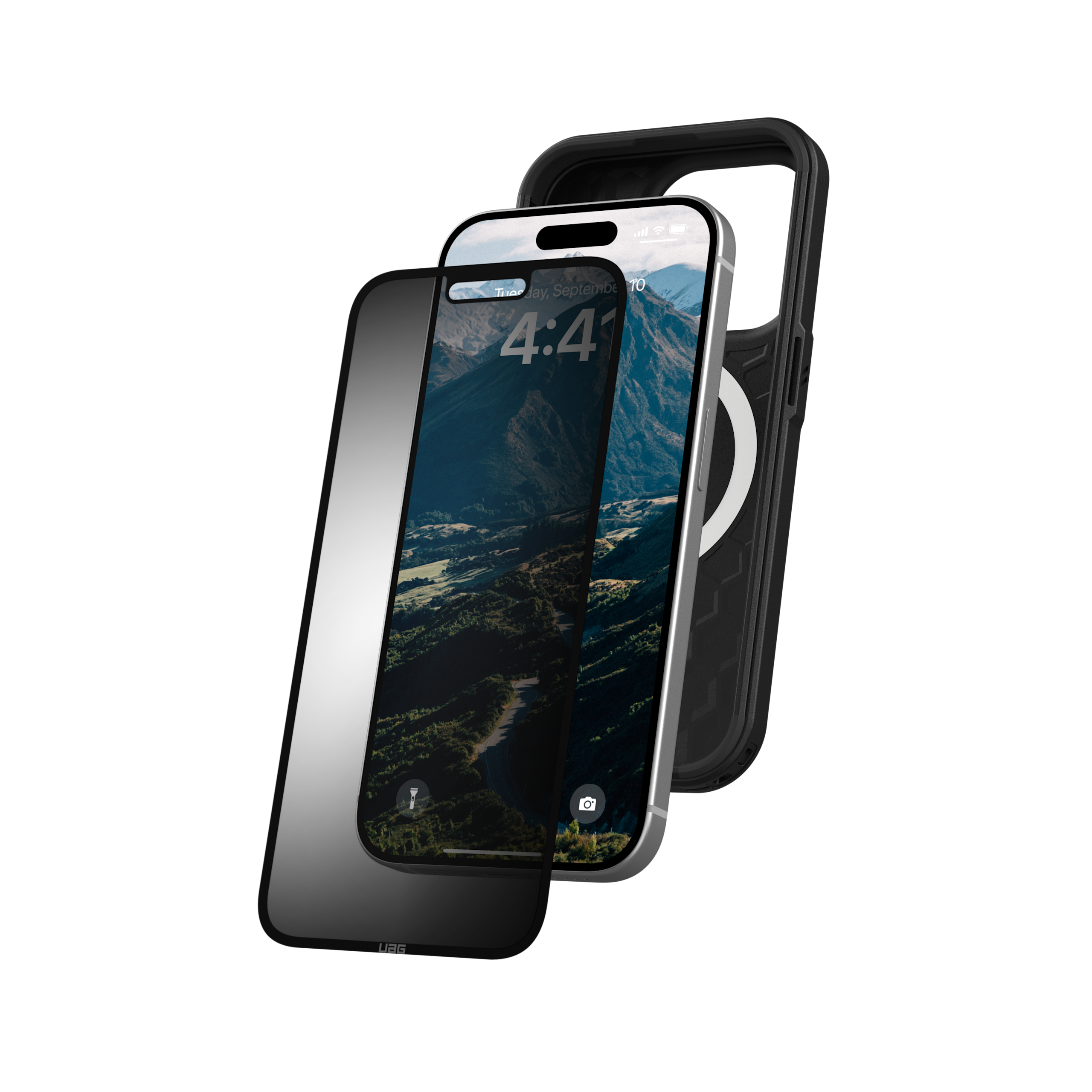 UAG Standard Issue Blickschutzfolie für iPhone 15 Pro abnehmbar