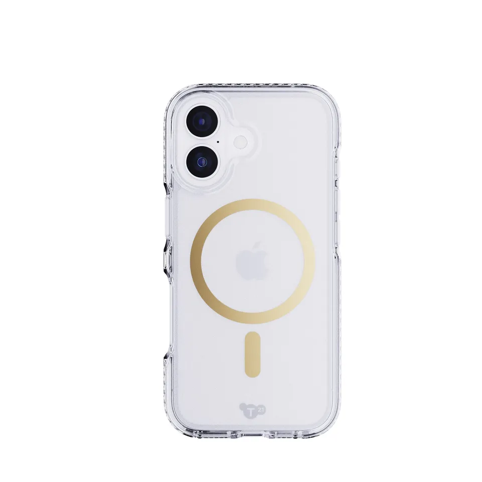 Tech21 EvoCrystal iPhone 17 Hülle MagSafe Gold Transparent