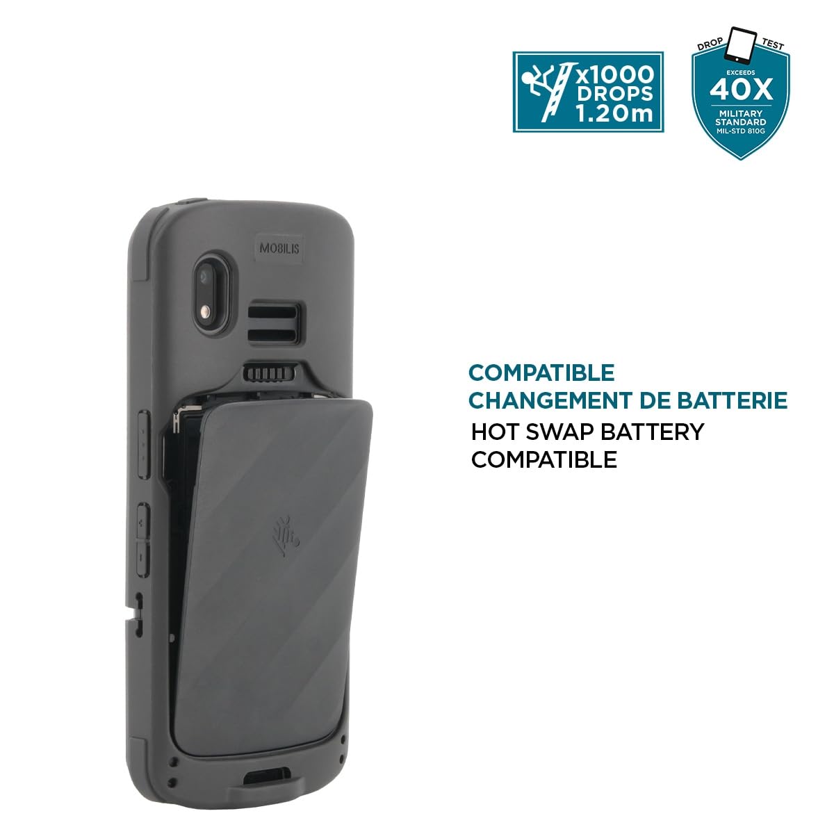 Mobilis PROTECH Schutzhülle Zebra TC15 TN28 antimikrobiell