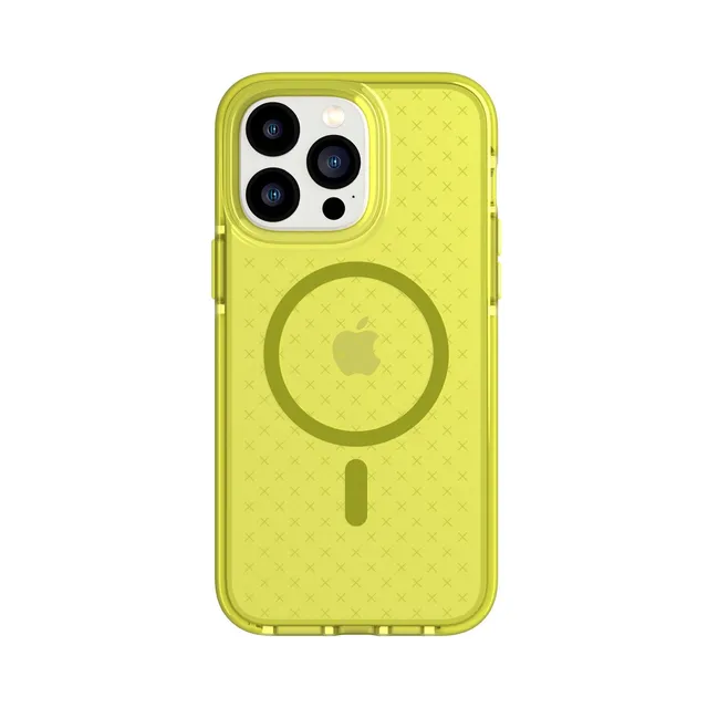 Tech21 EvoCheck iPhone 14 Pro Max Handyhülle Acid Yellow MagSafe