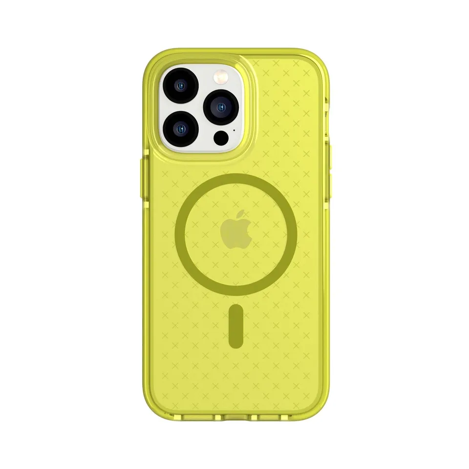 Tech21 EvoCheck iPhone 14 Pro Max Handyhülle Acid Yellow MagSafe