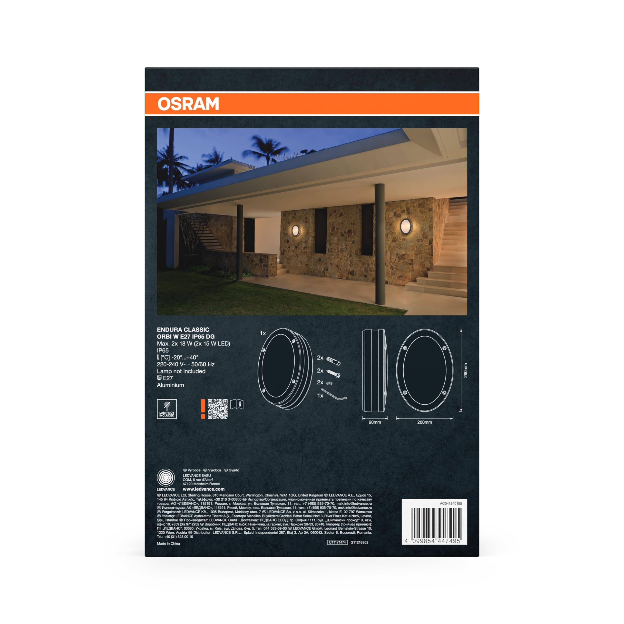 ams OSRAM ENDURA Classic Orbi Außenleuchte E27 rund