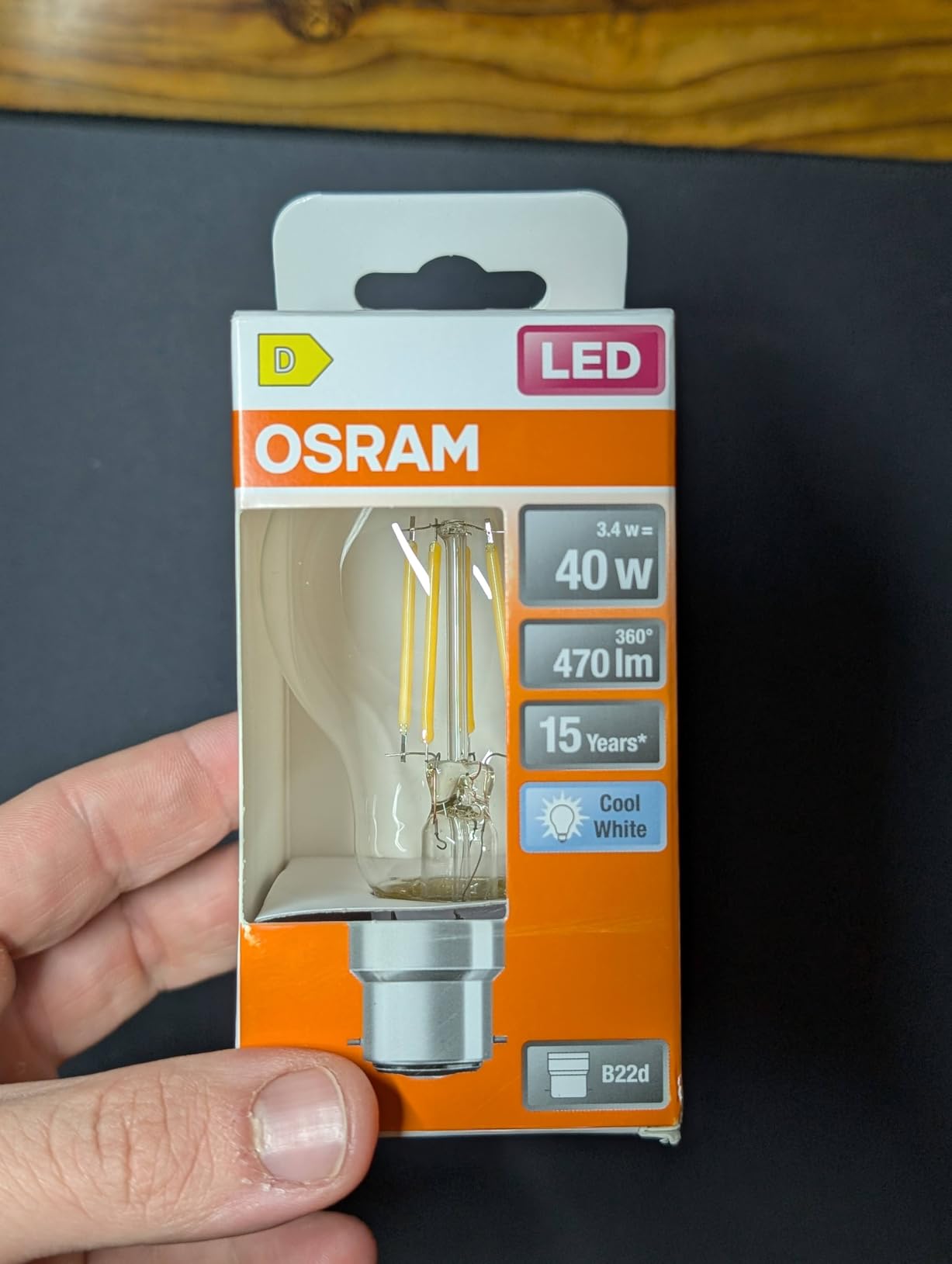 ams OSRAM Star A 40 Filament LED-Birne B22d Klar 1er-Pack 4000K
