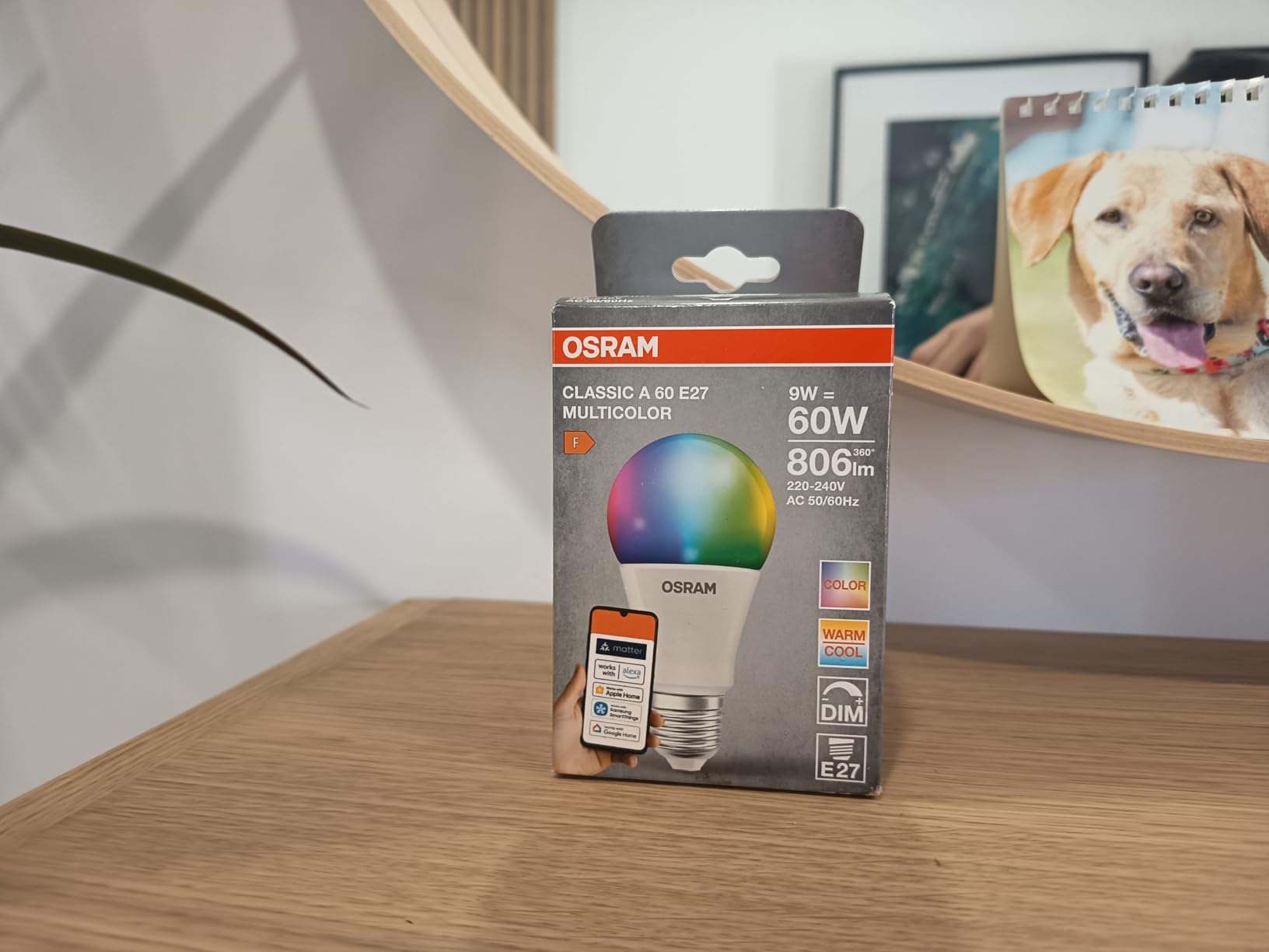 ams OSRAM SMART+ E27 RGBW Lampe Matter WiFi 60W 1er-Pack