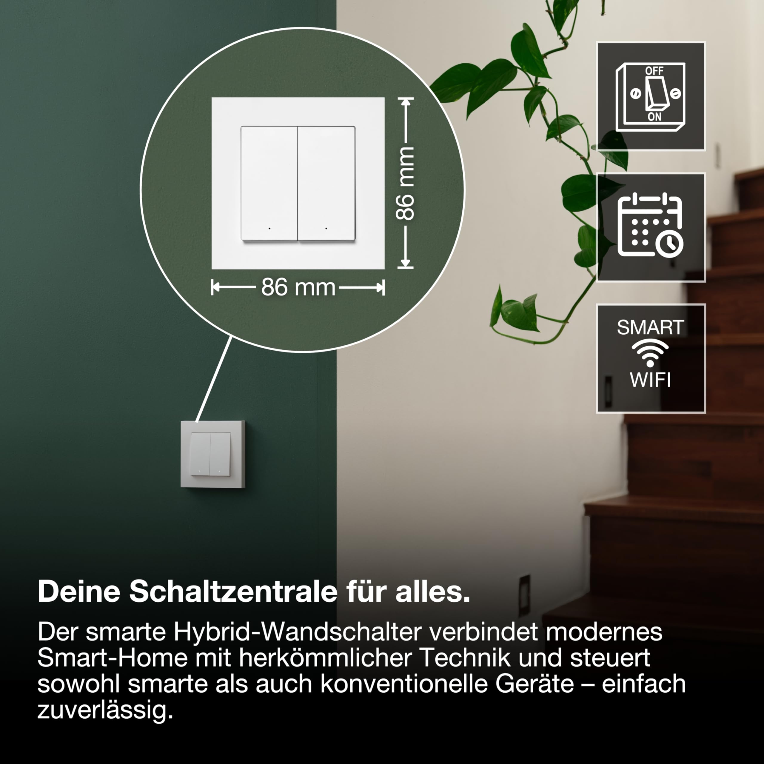 ams OSRAM SMART+ WiFi Matter Wandschalter 2-Kanal weiß