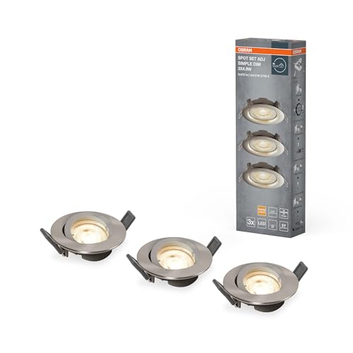 OSRAM Einbaustrahler-Set dimmbar Brushed schwenkbar