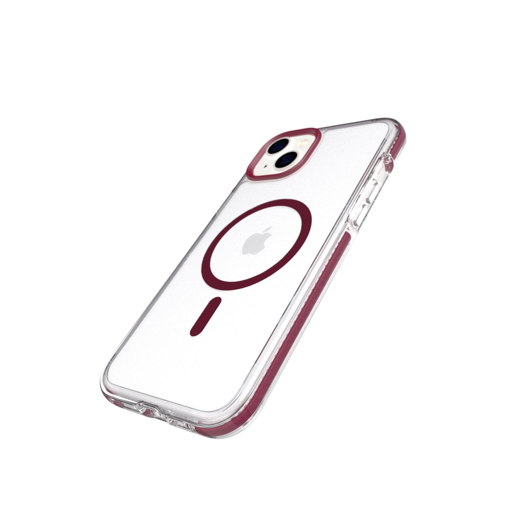 Tech21 EvoCrystal iPhone 14 Plus Handyhülle Burgundy MagSafe