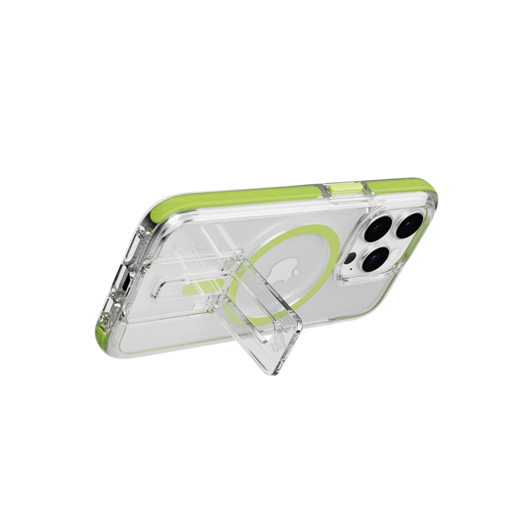 Tech21 EvoCrystal Kick iPhone 15 Pro Hülle limette MagSafe