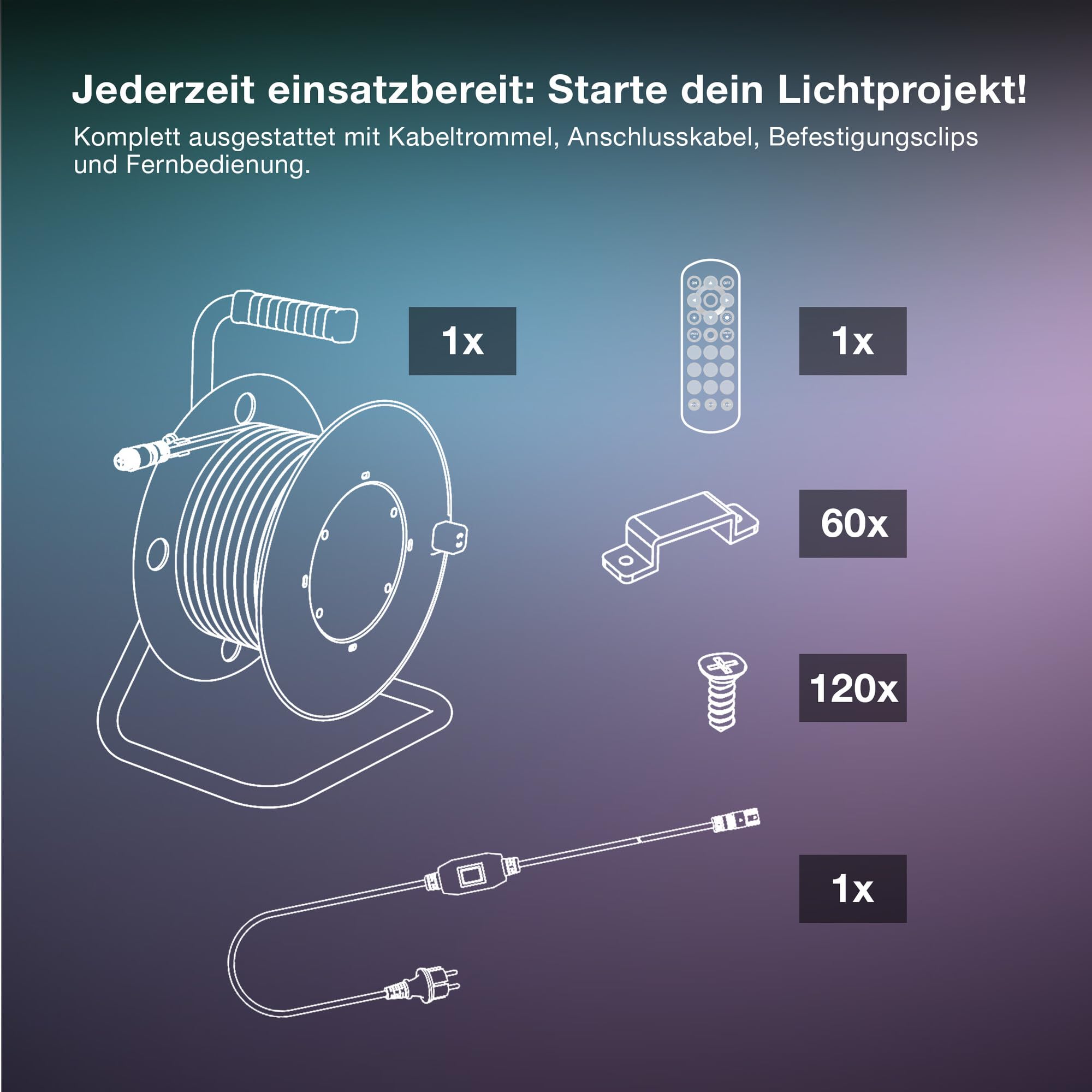 ams OSRAM SMART+ Outdoor Flex LED-Streifen RGB 20m IP65