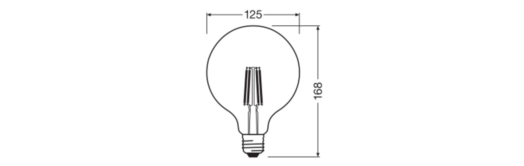 ams OSRAM SMART+ Globe 125 LED-Lampe klar 100W Ersatz