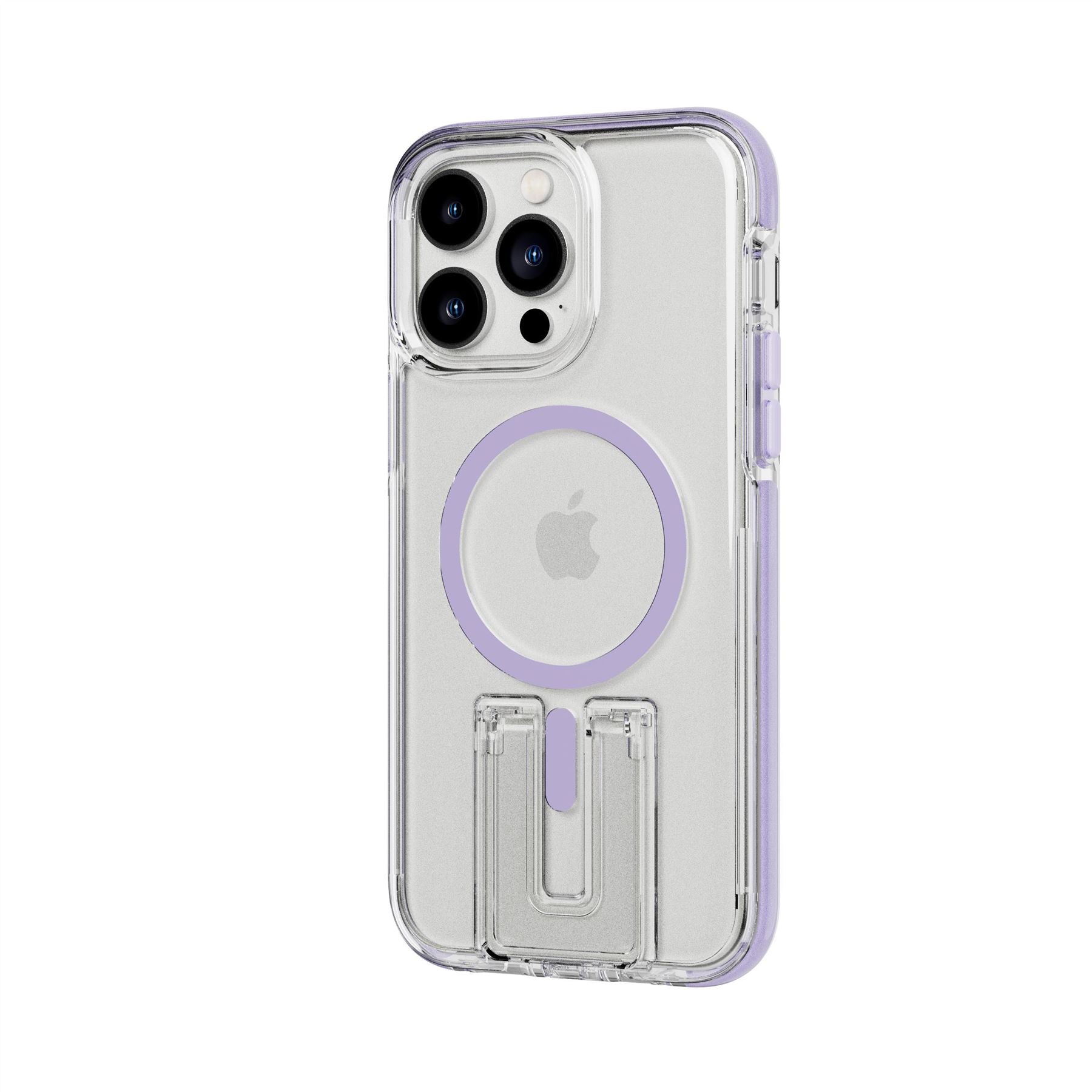 Tech21 EvoCrystal Kick iPhone 14 Pro Max Hülle MagSafe Lilac Ständer