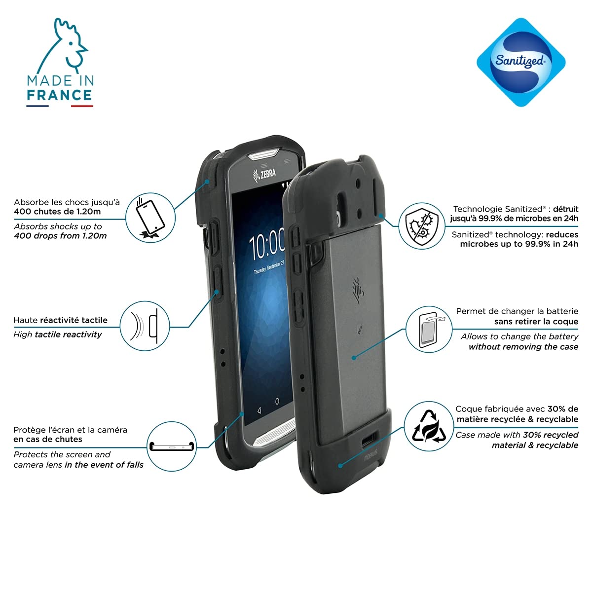 Mobilis PROTECH 065003 Scanner Schutzhülle Zebra TC51 TC57