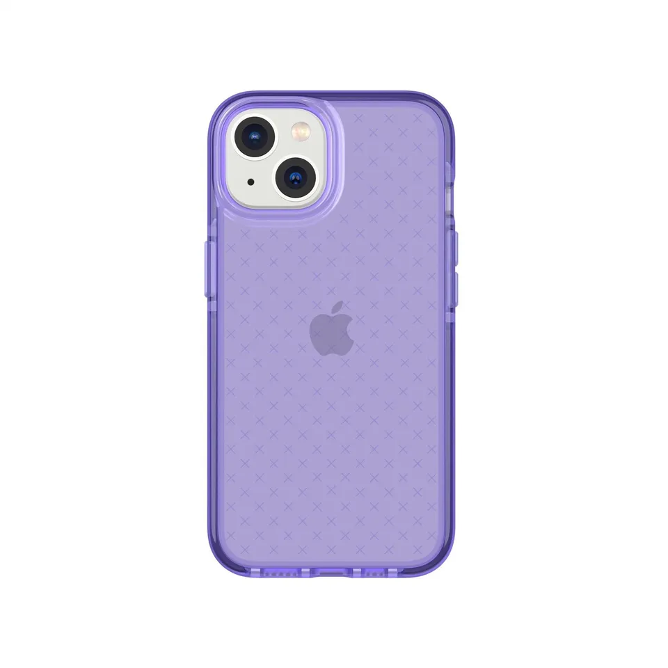 Tech21 EvoCheck iPhone 13/14/15/16e Hülle Lila transparent