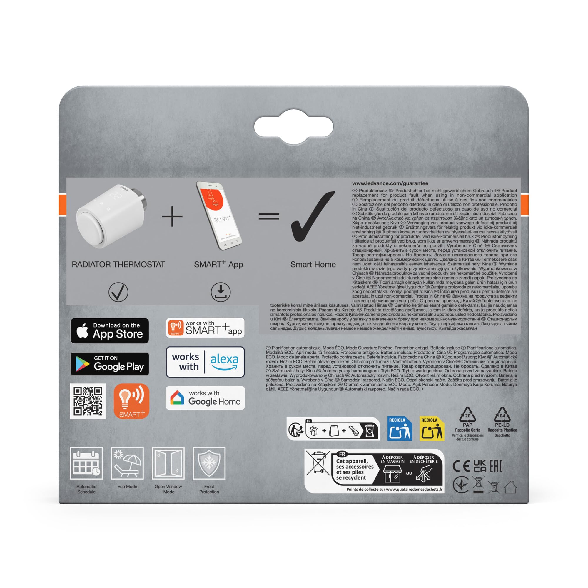 OSRAM SMART+ Heizkörperthermostat WLAN weiß 3er-Pack Alexa