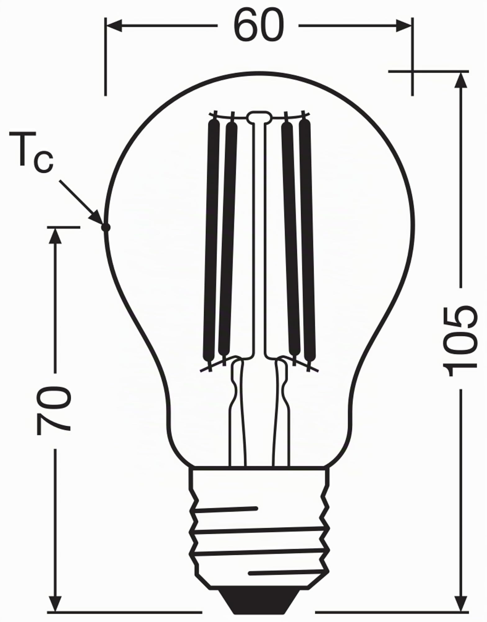 ams OSRAM Classic A 40 LED Filament E27 dimmbar Klasse A
