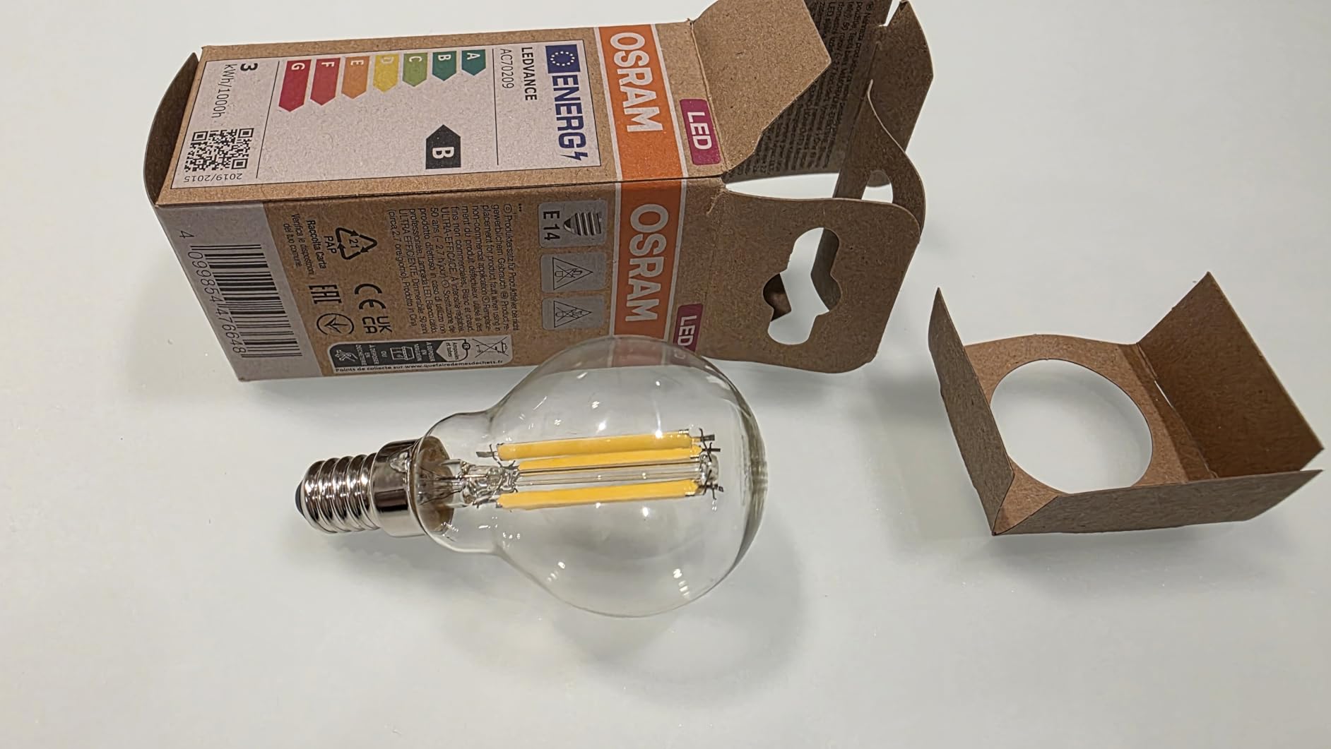 ams OSRAM Classic P 40 LED Tropfen E14 klar dimmbar