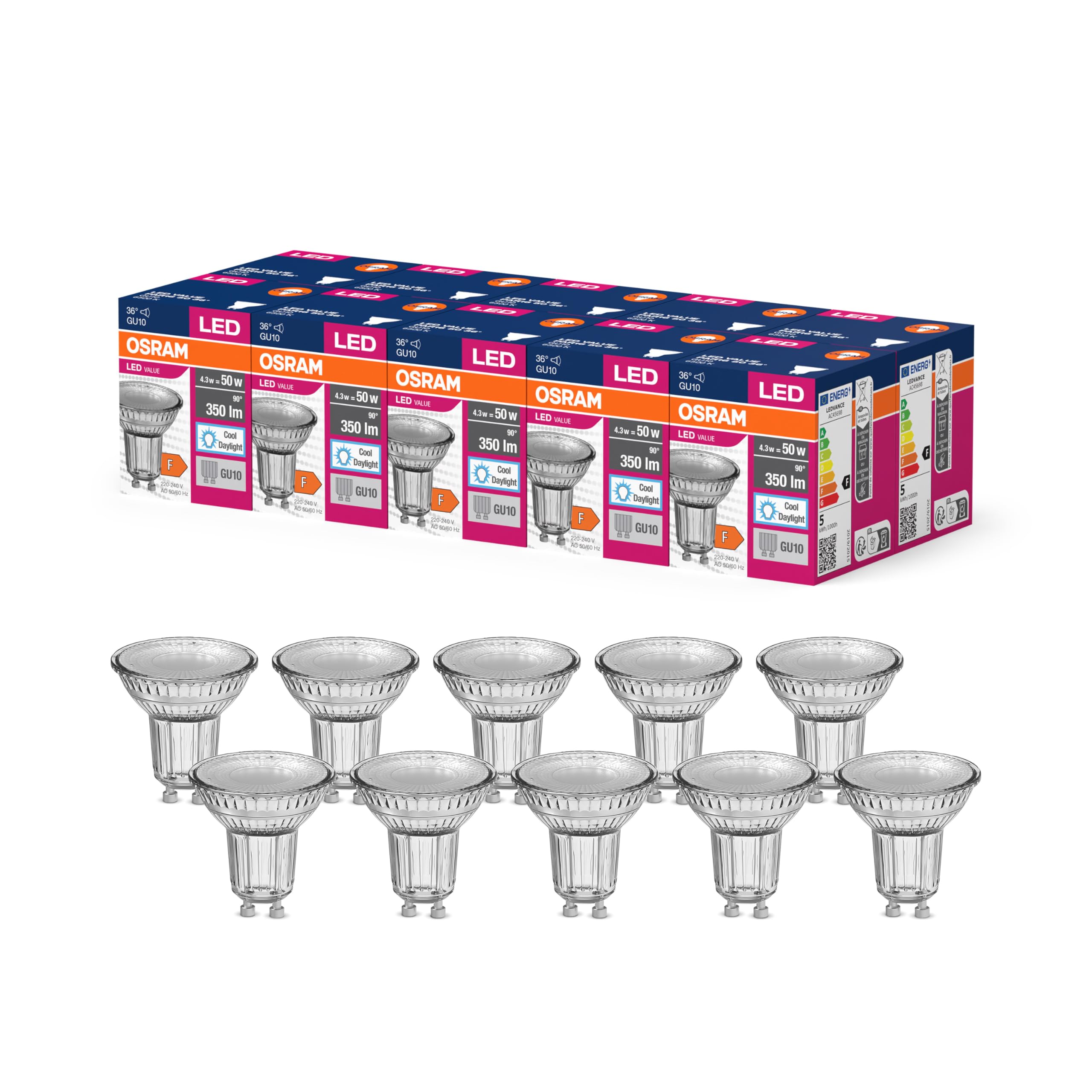 ams OSRAM SMART+ PAR16 GU10 LED 4,3W Warmweiß 10er