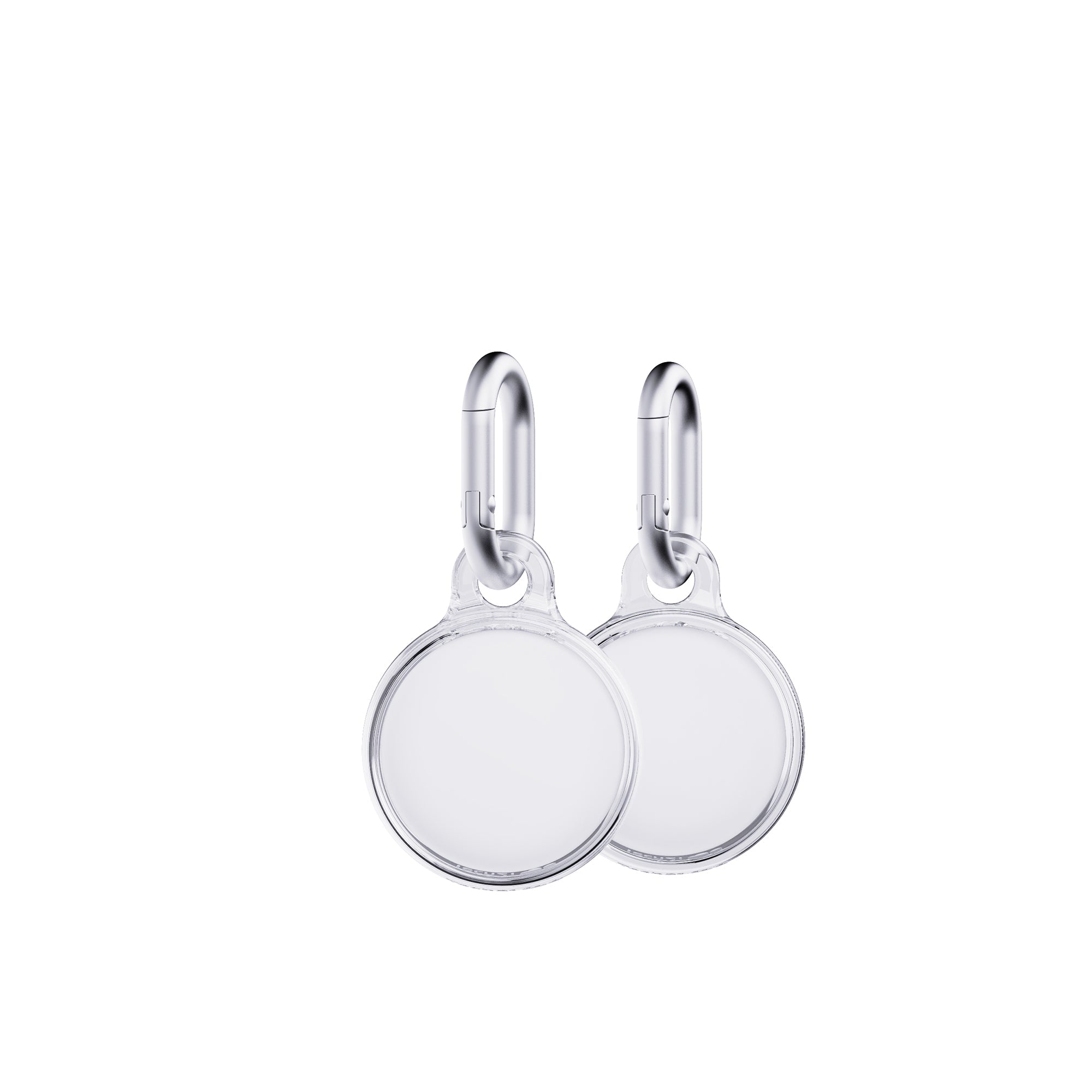 Tech21 EvoClear AirTag Hülle Clear 2er Pack Karabiner