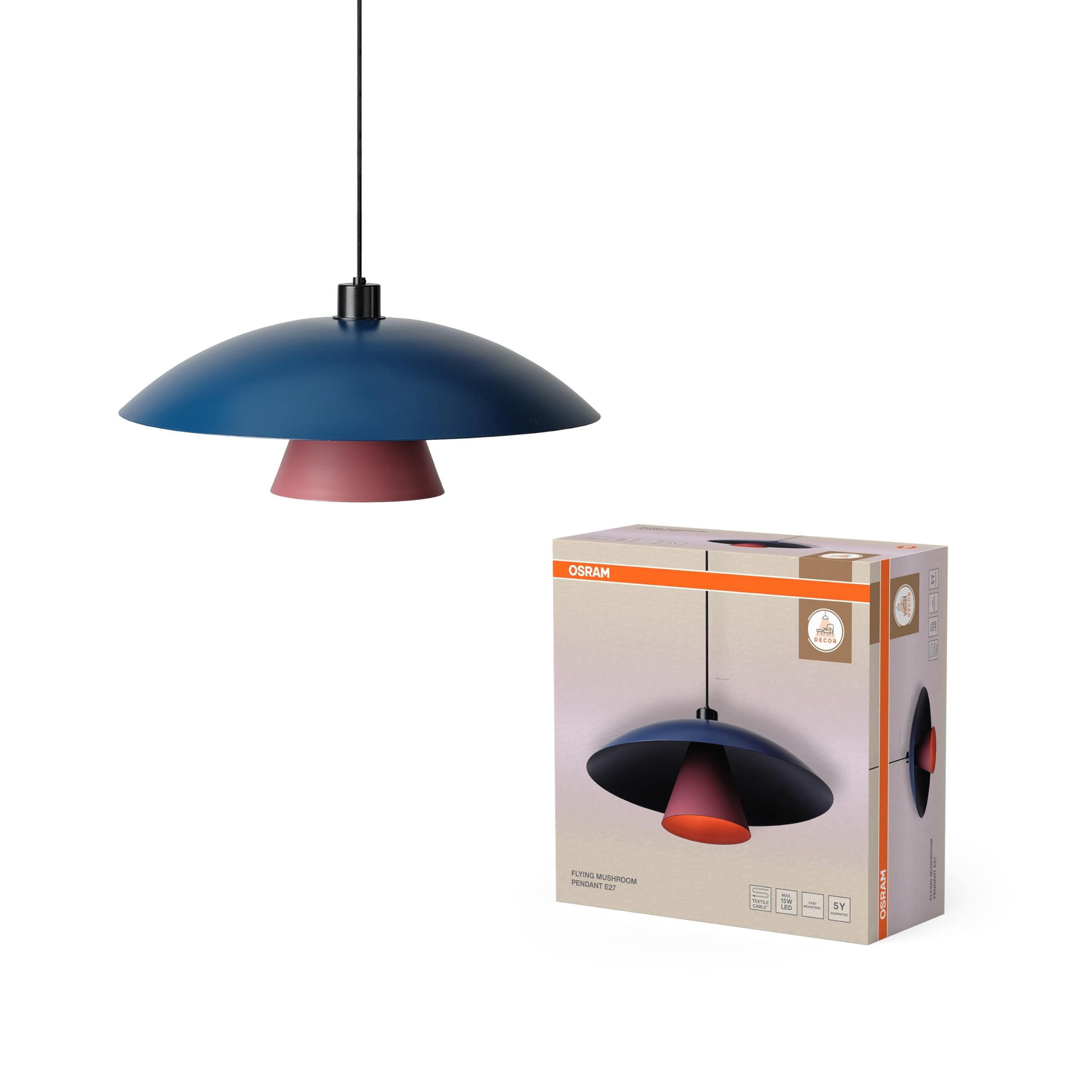 ams OSRAM SMART+ Flying Mushroom Pendelleuchte E27 Blau/Pink