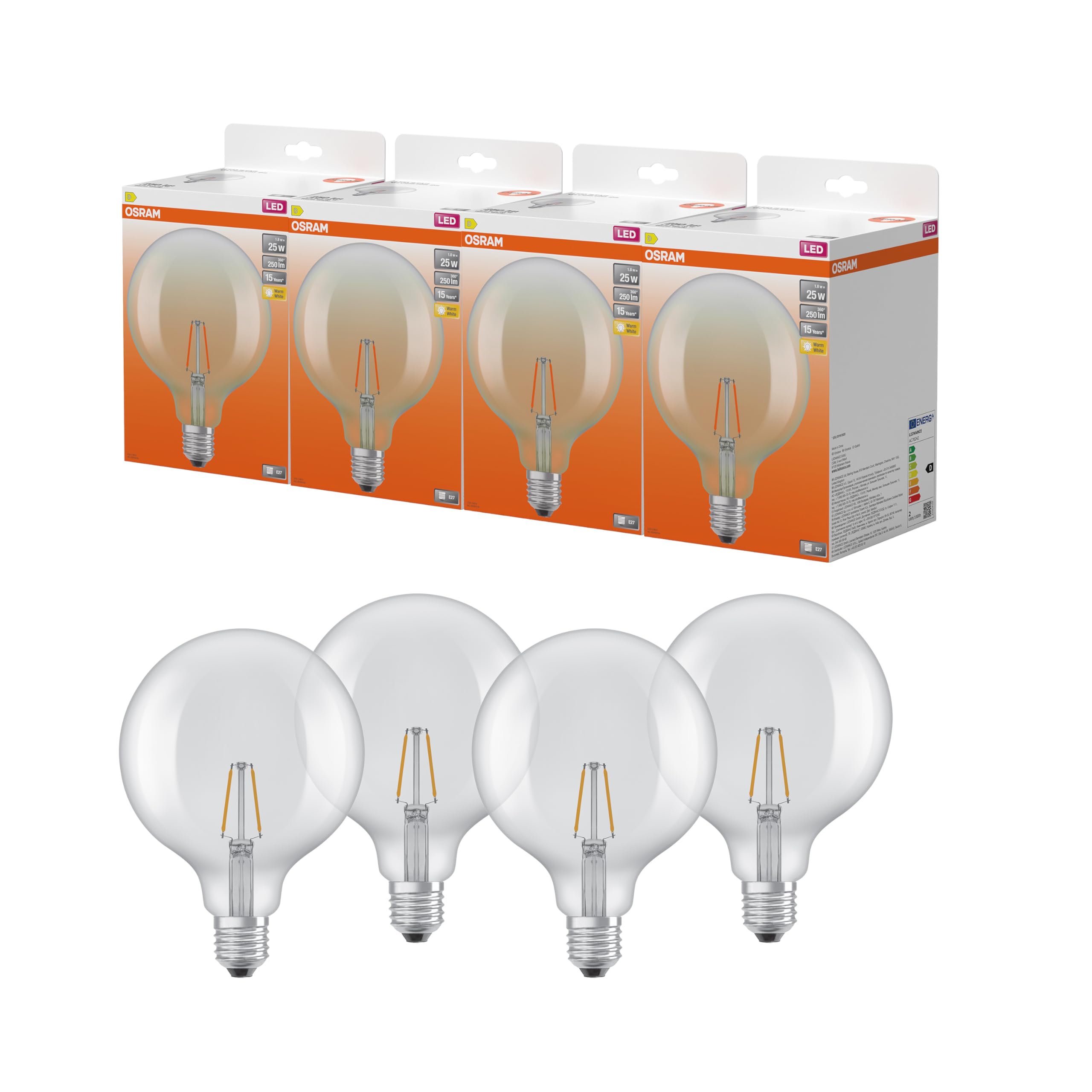 ams OSRAM SMART+ LED Star Globe 95 11W E27 Lampe warmweiß 1er-Pack