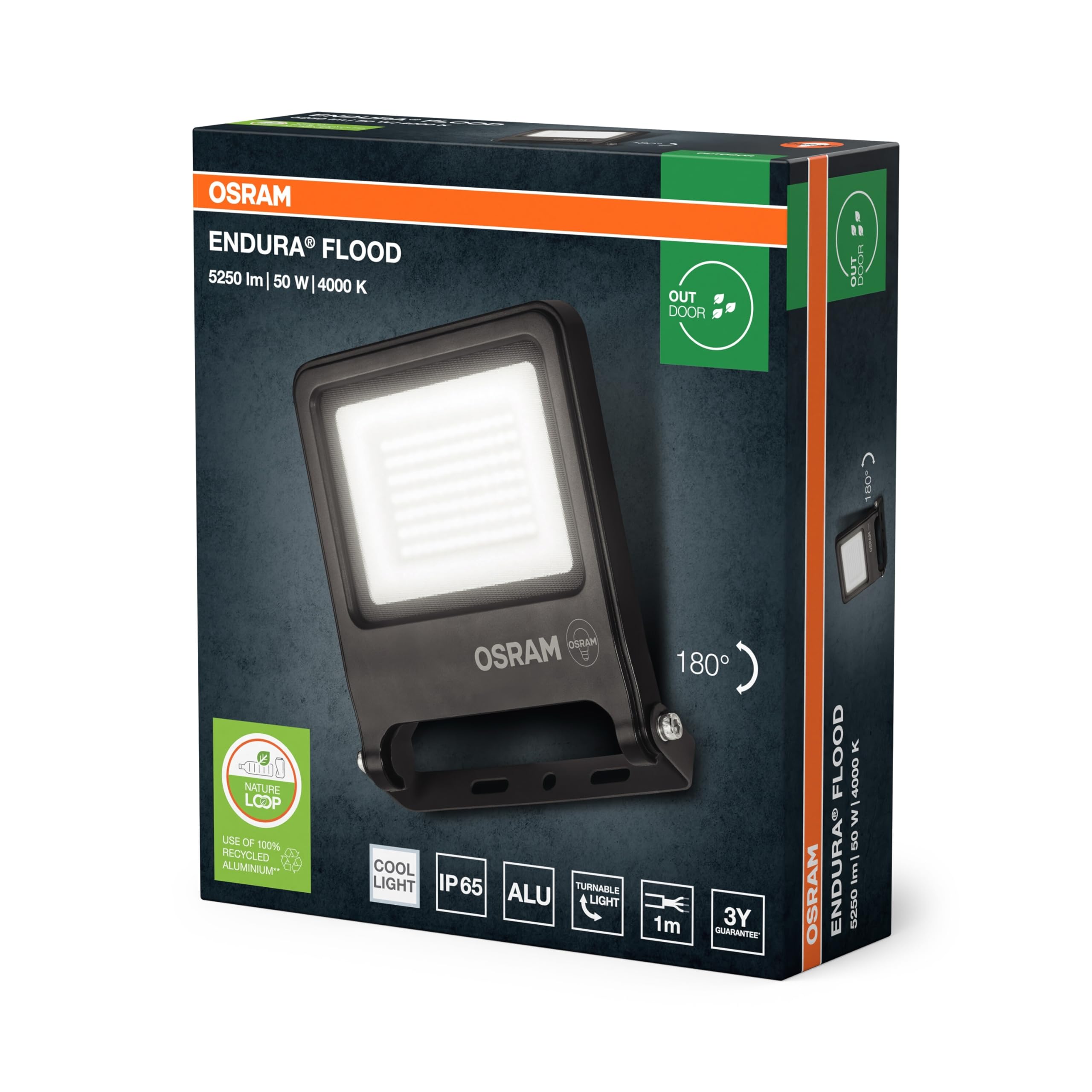 ams OSRAM Endura Flood 50W LED-Fluter 4000K grau