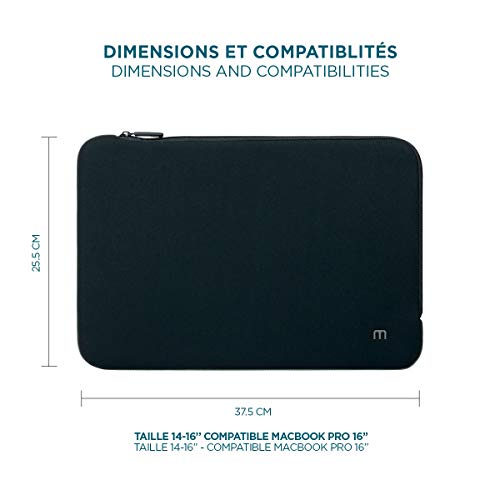 Mobilis Skin Neopren Notebookhülle 15,6 Zoll Schwarz Grau