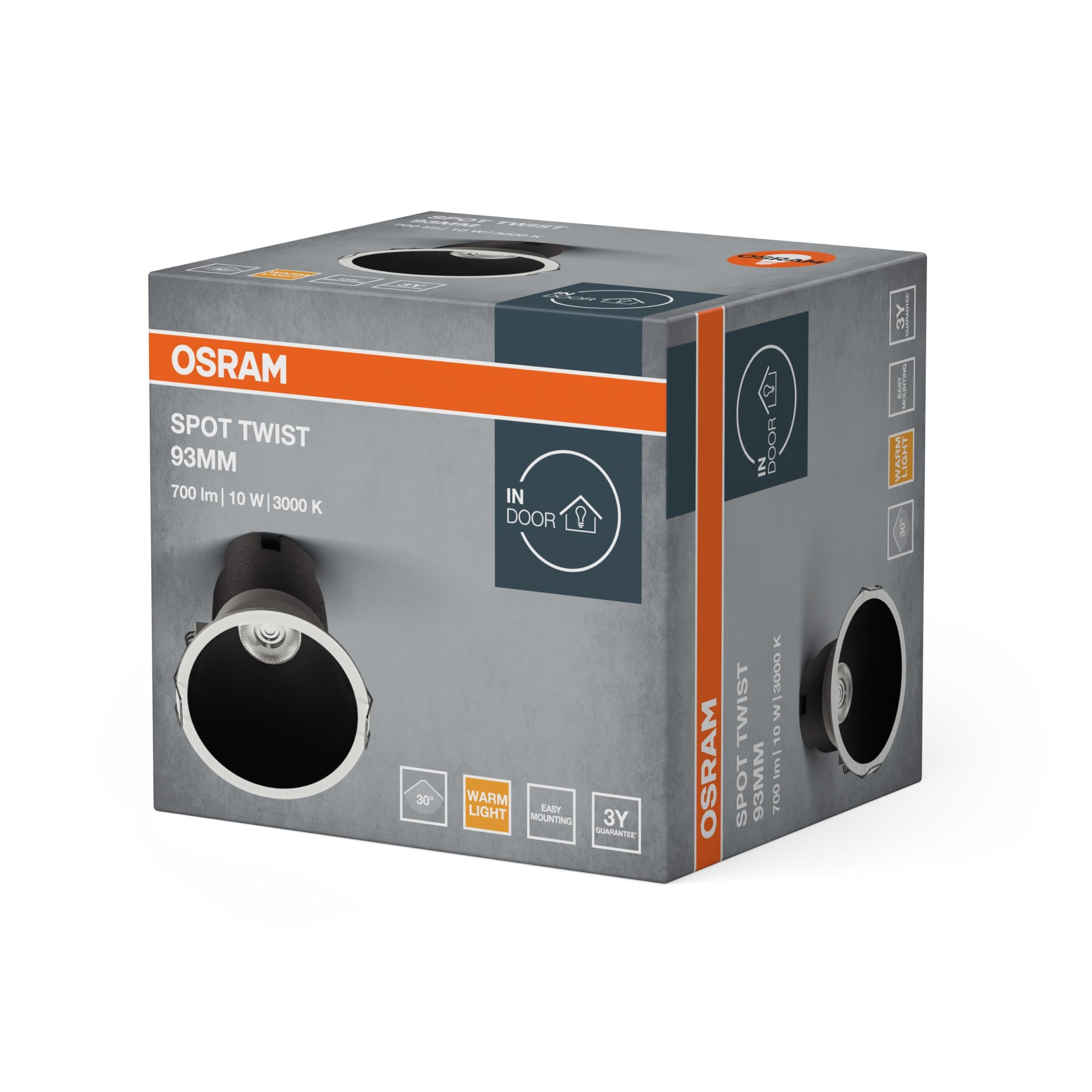 ams OSRAM SPOT TWIST Einbau-Downlight 10W schwarz warmweiß