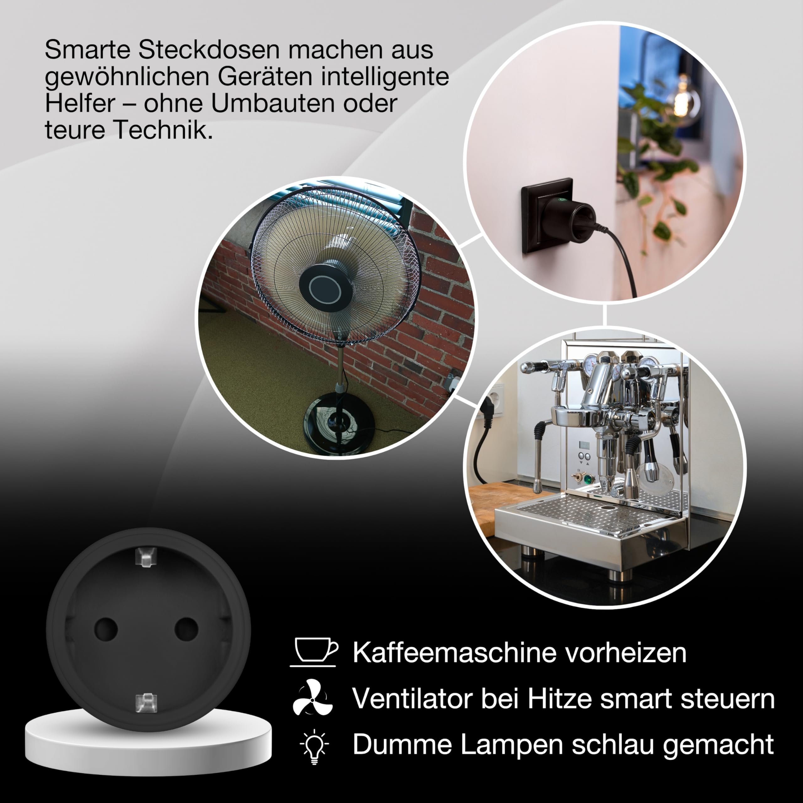 ams OSRAM SMART+ Zigbee Steckdose schwarz 1er-Pack innen