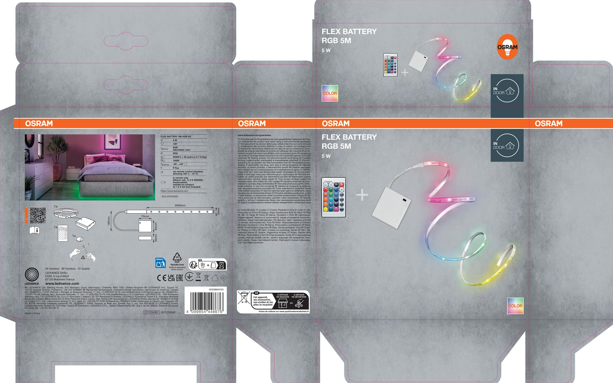 ams OSRAM SMART+ FLEX LED Streifen 5m Akku RGB