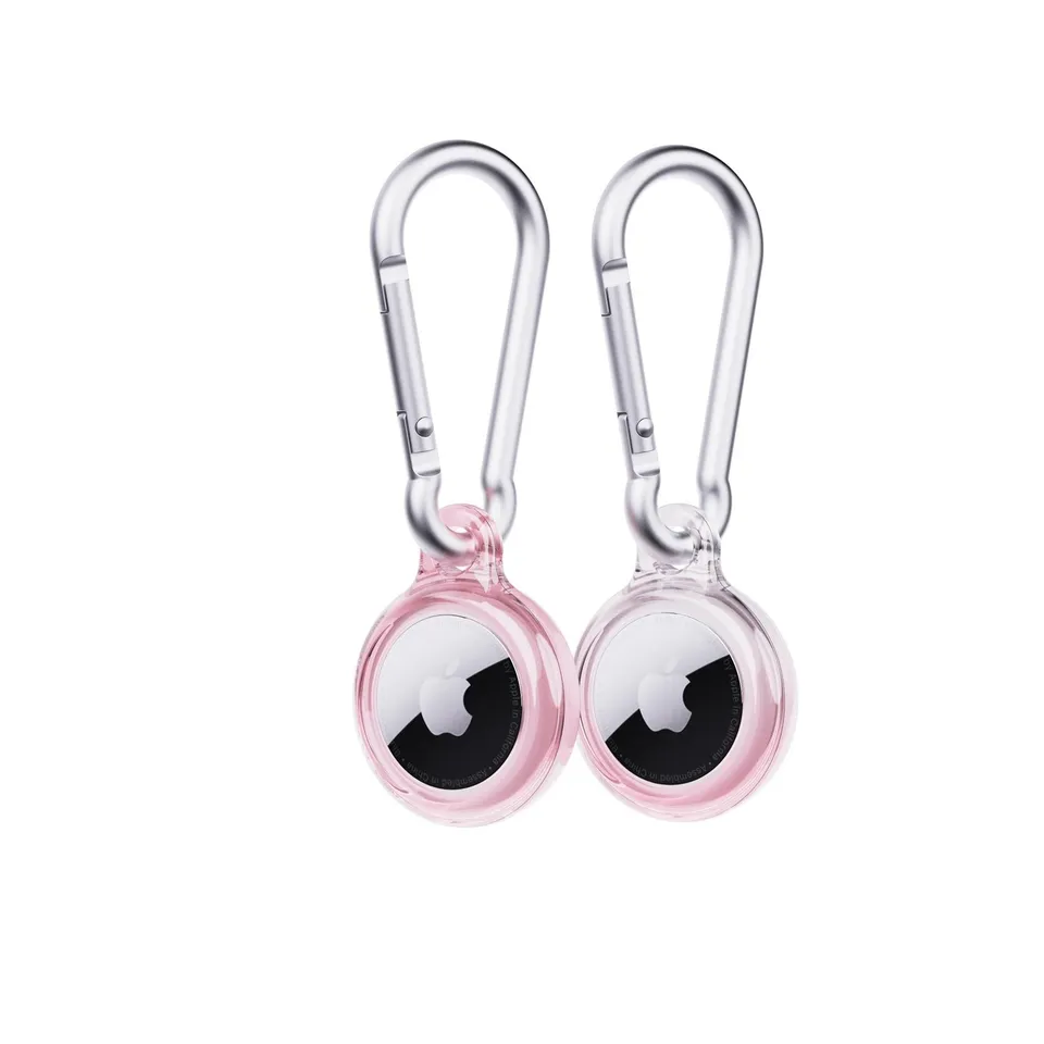 Tech21 EvoPink AirTag Hülle 2er Cherry Blossom Pink Karabiner
