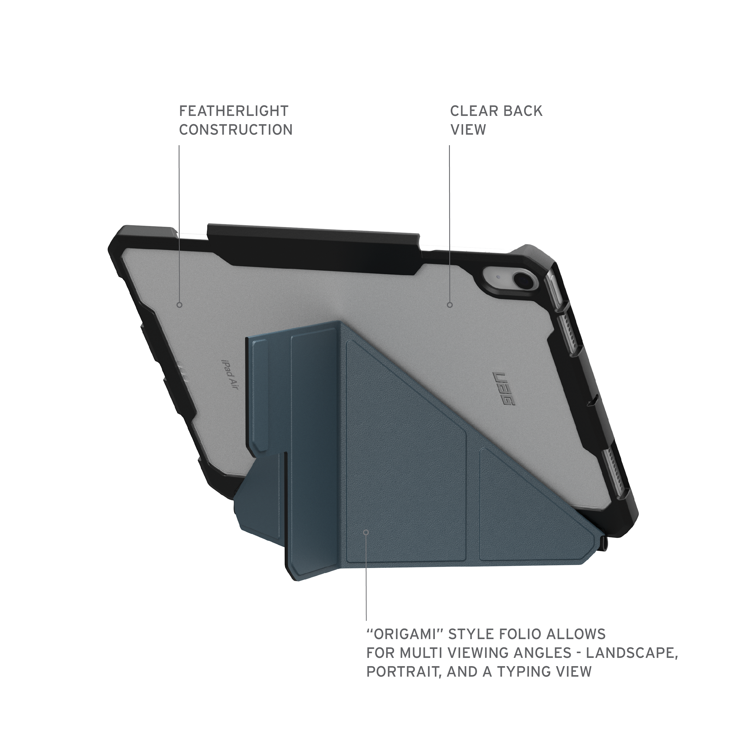 UAG Essential Armor iPad Air 11 M3 2025 Hülle schwarz Folio