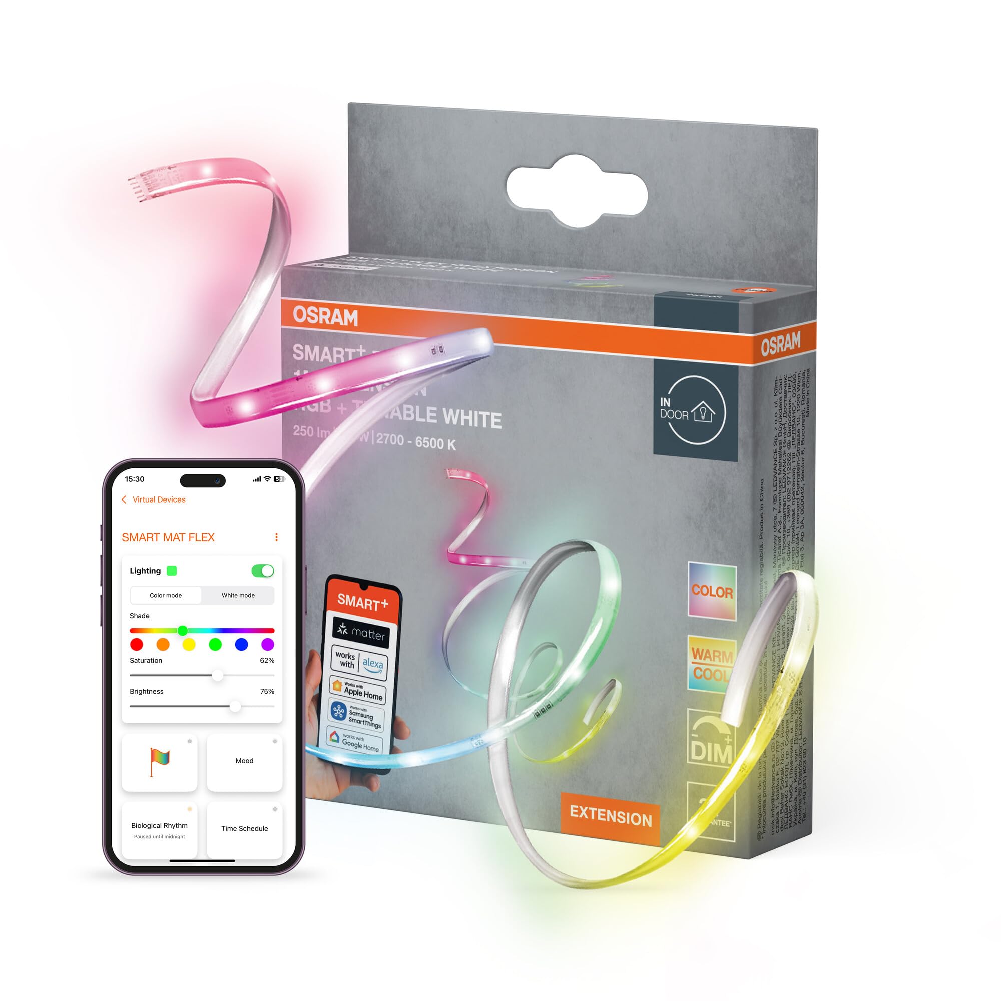 OSRAM SMART+ MATTER FLEX LED-Streifen RGBTW 1m Erweiterung