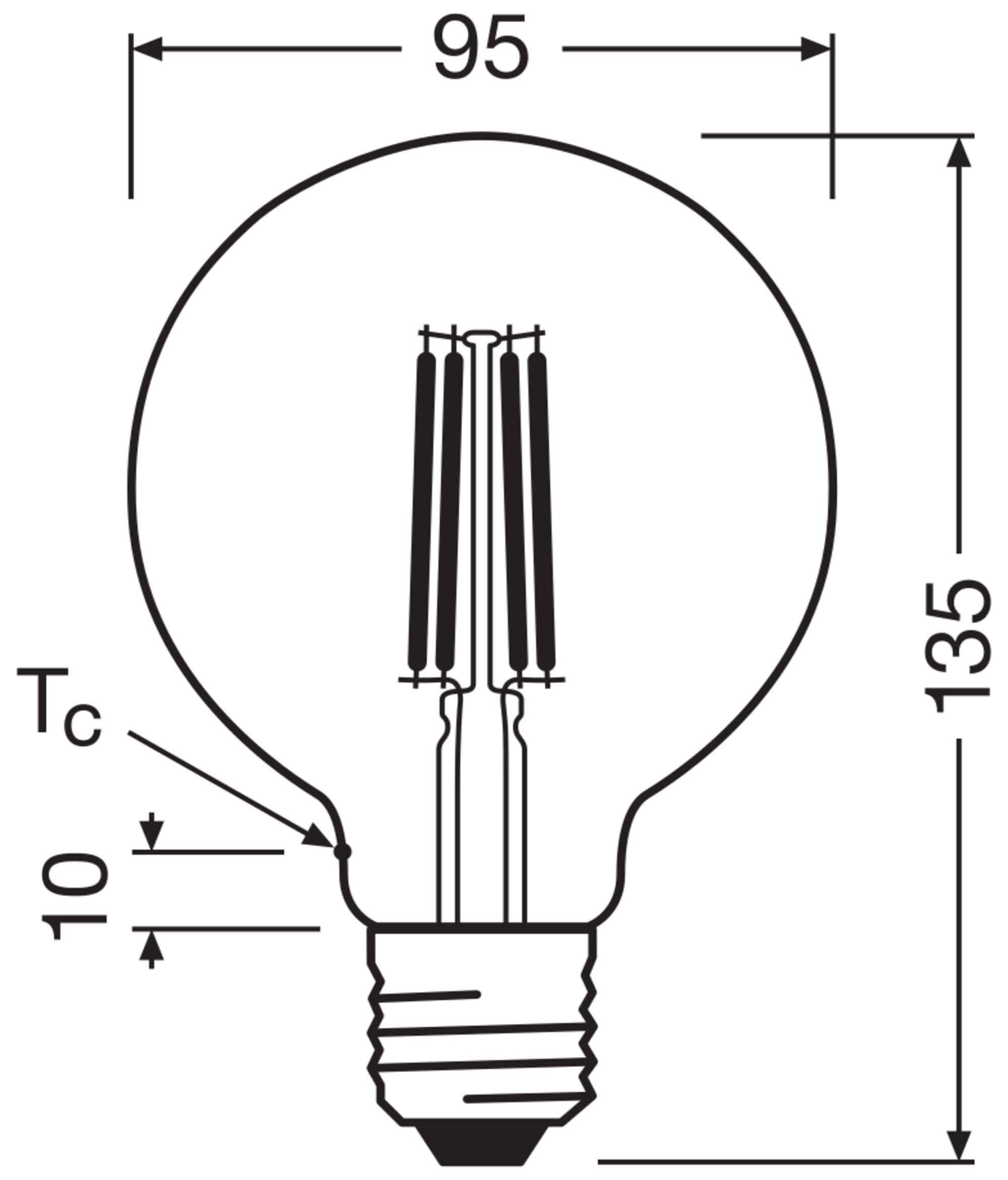 ams OSRAM SMART+ Globe 95 LED-Lampe E27 75W klar