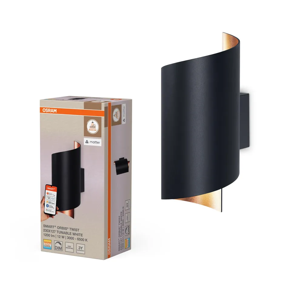OSRAM SMART+ Wall Twist LED-Wandleuchte schwarz 20x11cm TW