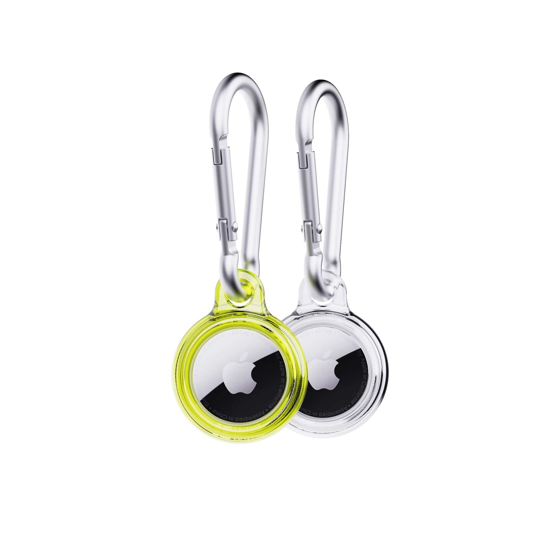 Tech21 EvoPop AirTag Hülle 2er Cyber Lime Clear Anhänger