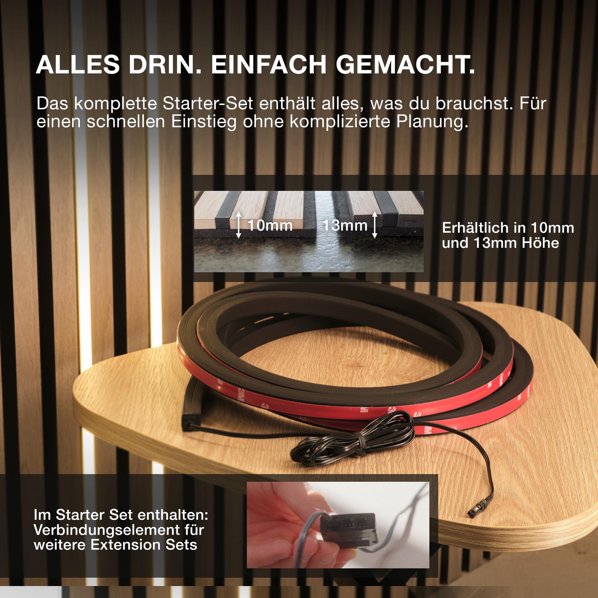 ams OSRAM Flex Acoustic Extension LED-Streifen Schwarz 3000K