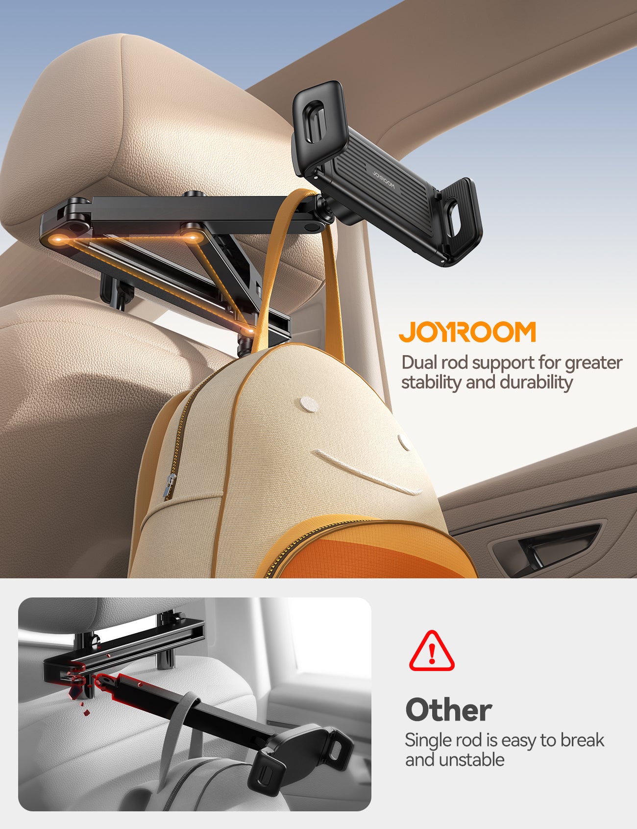 JOYROOM JR-ZS433 Tablet Halter Auto Kopfstütze 4,7-13 Zoll