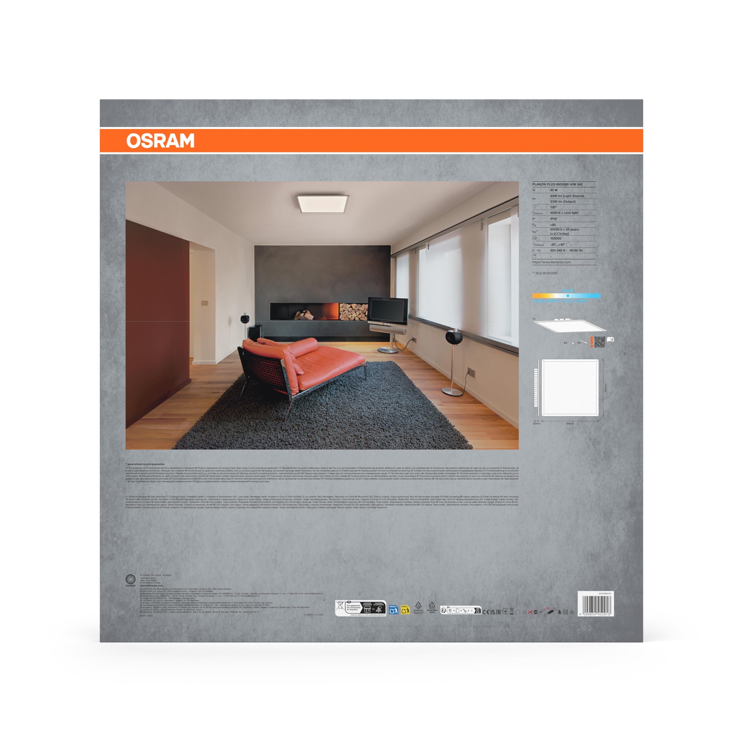 OSRAM Planon Plus Deckenleuchte 600x600 36W neutralweiß