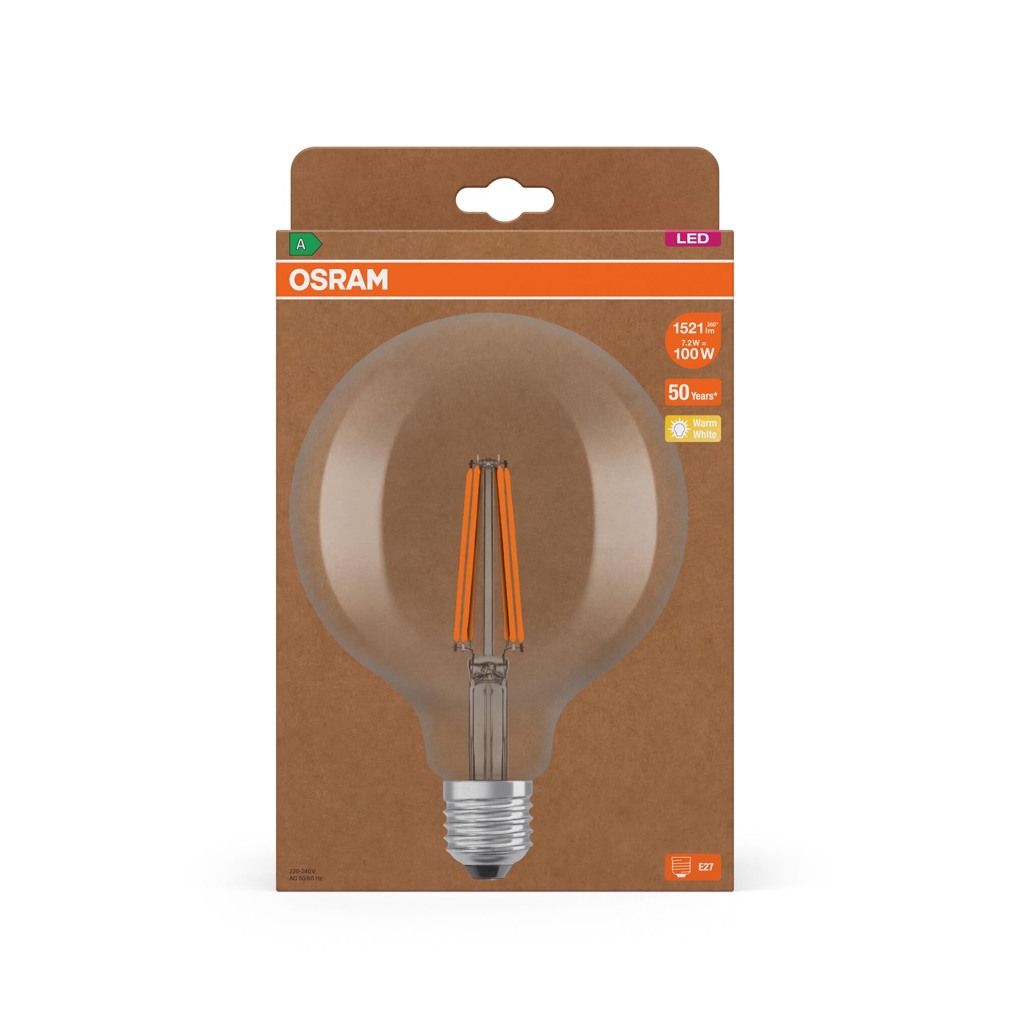 ams OSRAM SMART+ Globe 125 LED-Lampe klar 100W Ersatz